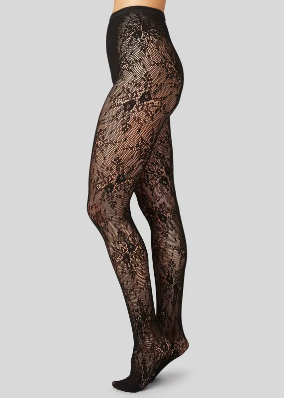 Swedish Stockings Rosa Lace Tights - Black sold by Frankie Shop