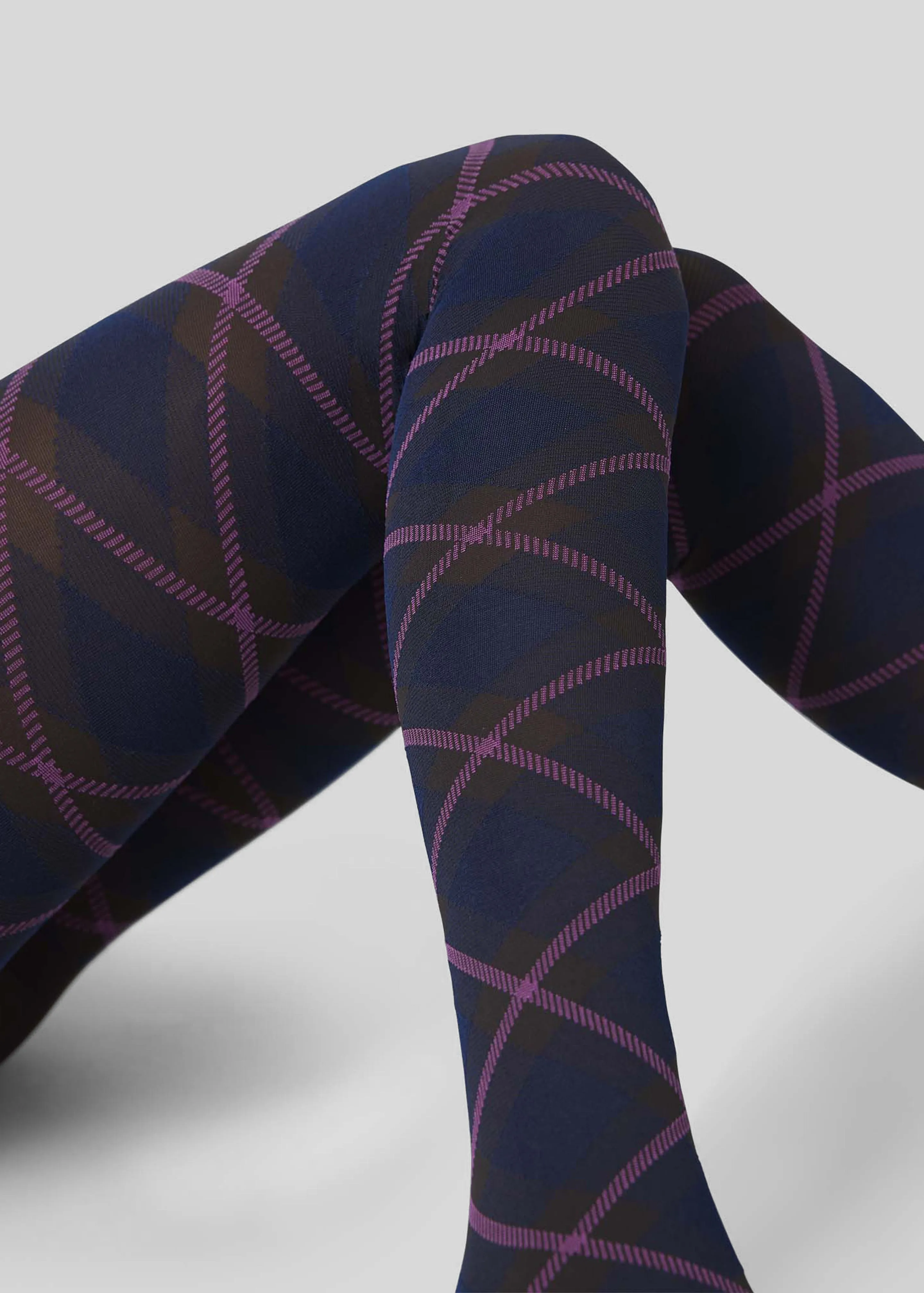 Swedish Stockings Franka Check Tights - Dark Brown sold by Frankie Shop