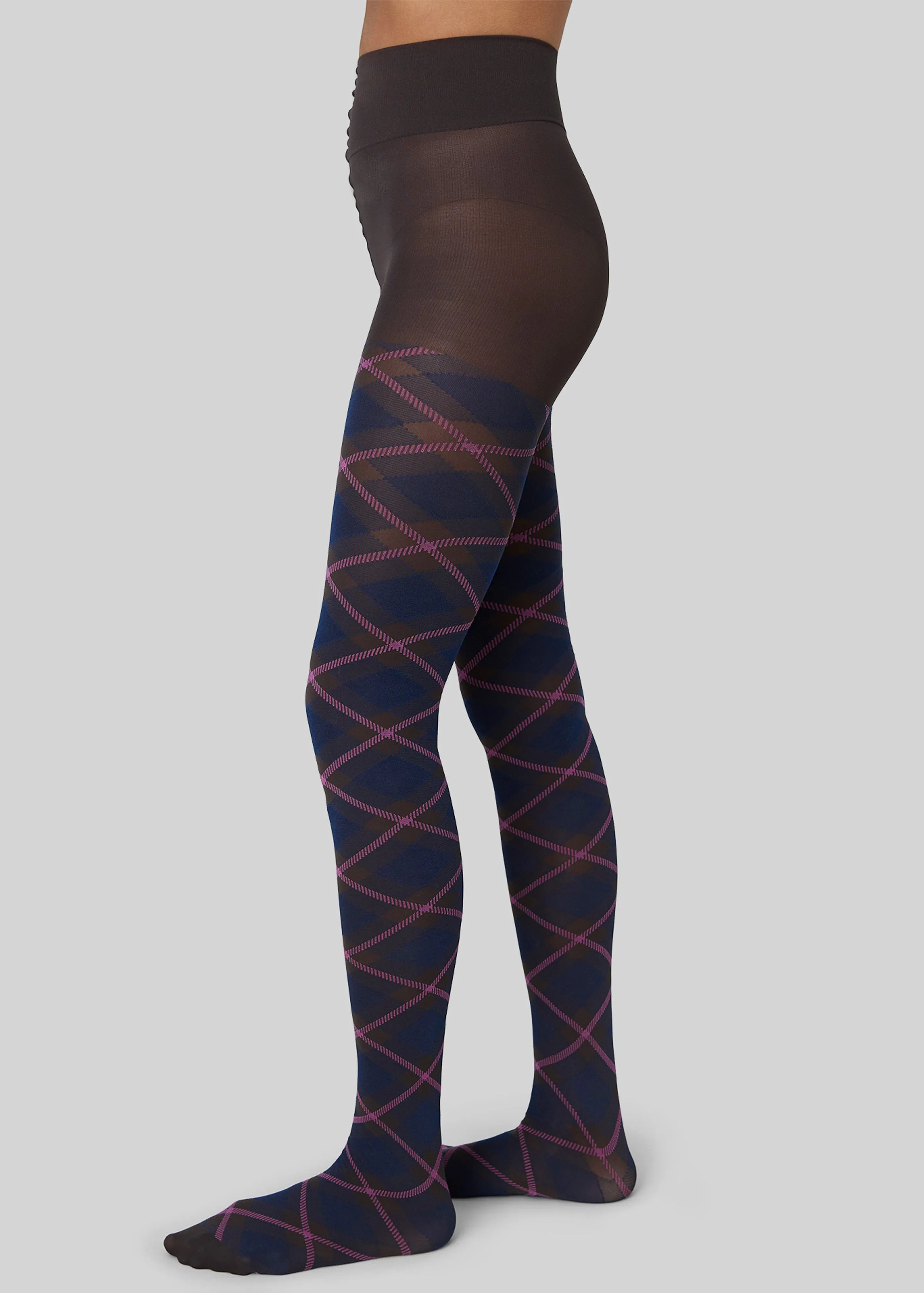 Swedish Stockings Franka Check Tights - Dark Brown sold by Frankie Shop product image thumbnail 2