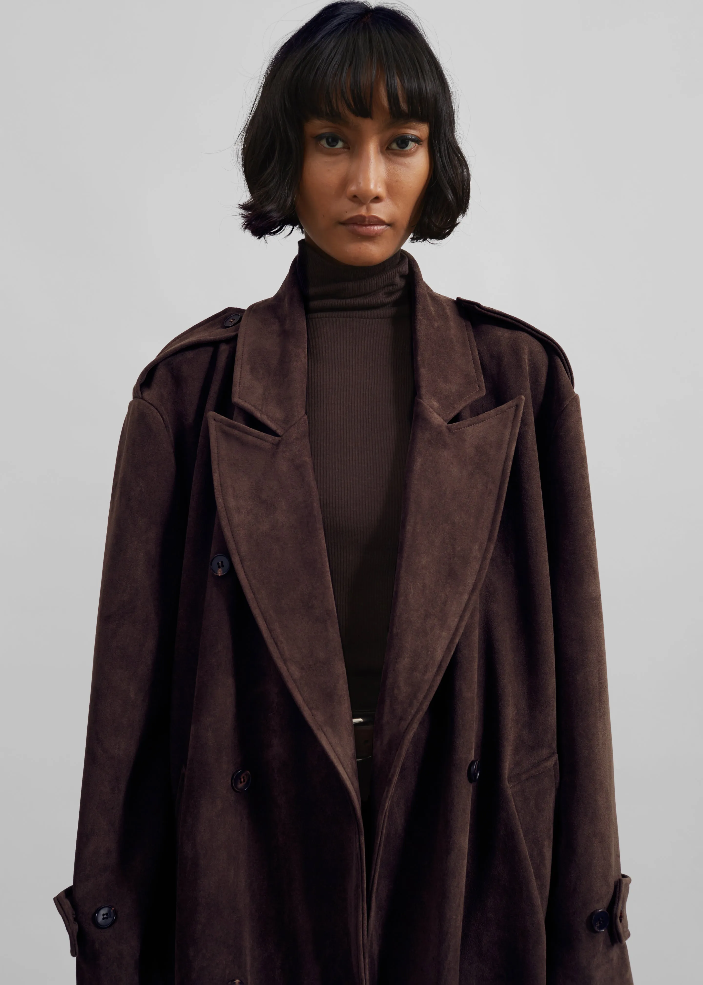 Pembroke Faux Suede Trench - Brown sold by Frankie Shop product image thumbnail 2