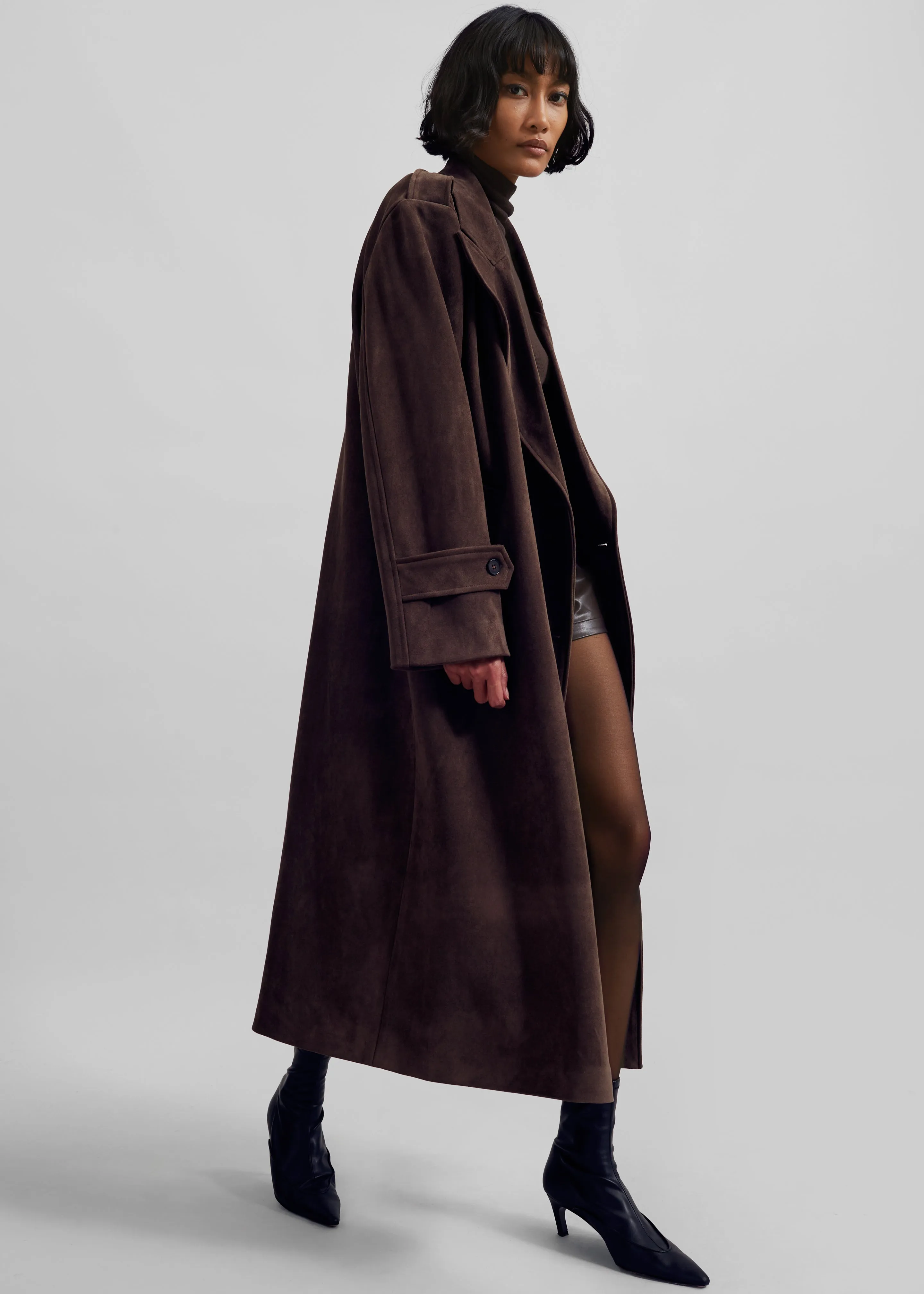 Pembroke Faux Suede Trench - Brown sold by Frankie Shop