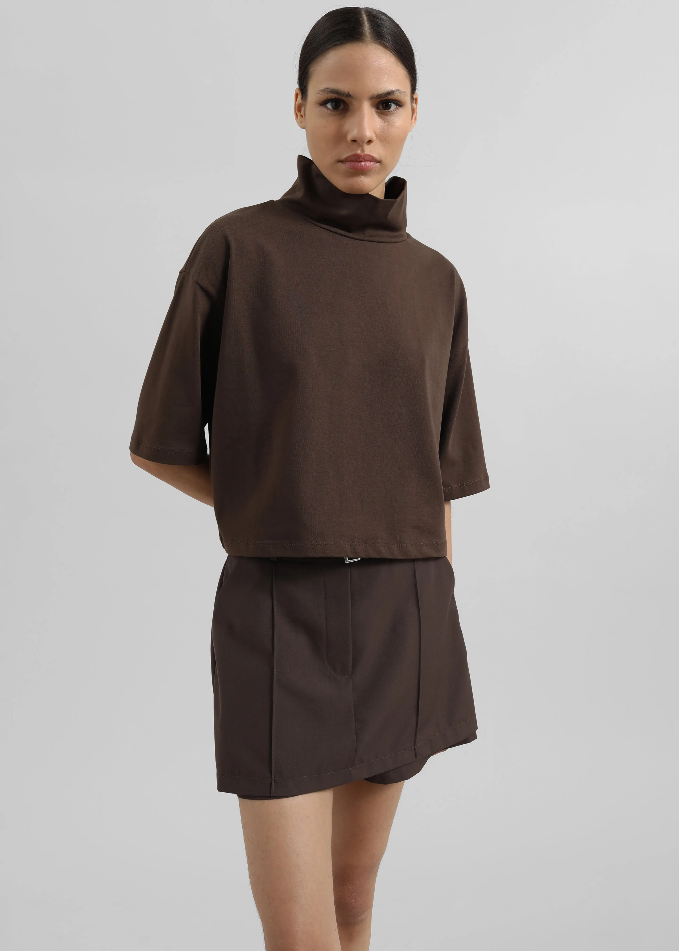 Reza Cropped Tee - Brown sold by Frankie Shop product image thumbnail 4