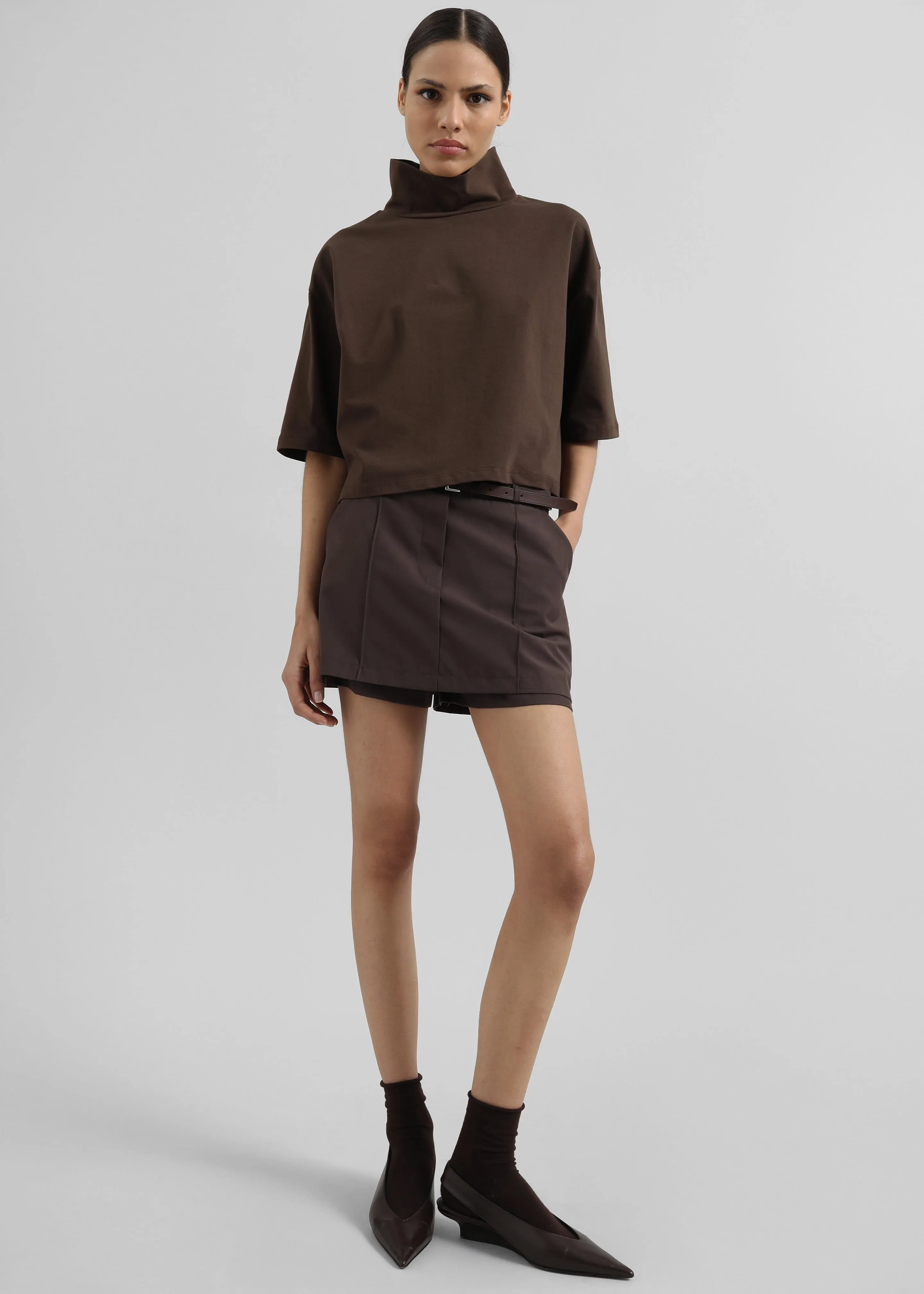 Reza Cropped Tee - Brown sold by Frankie Shop product image thumbnail 2