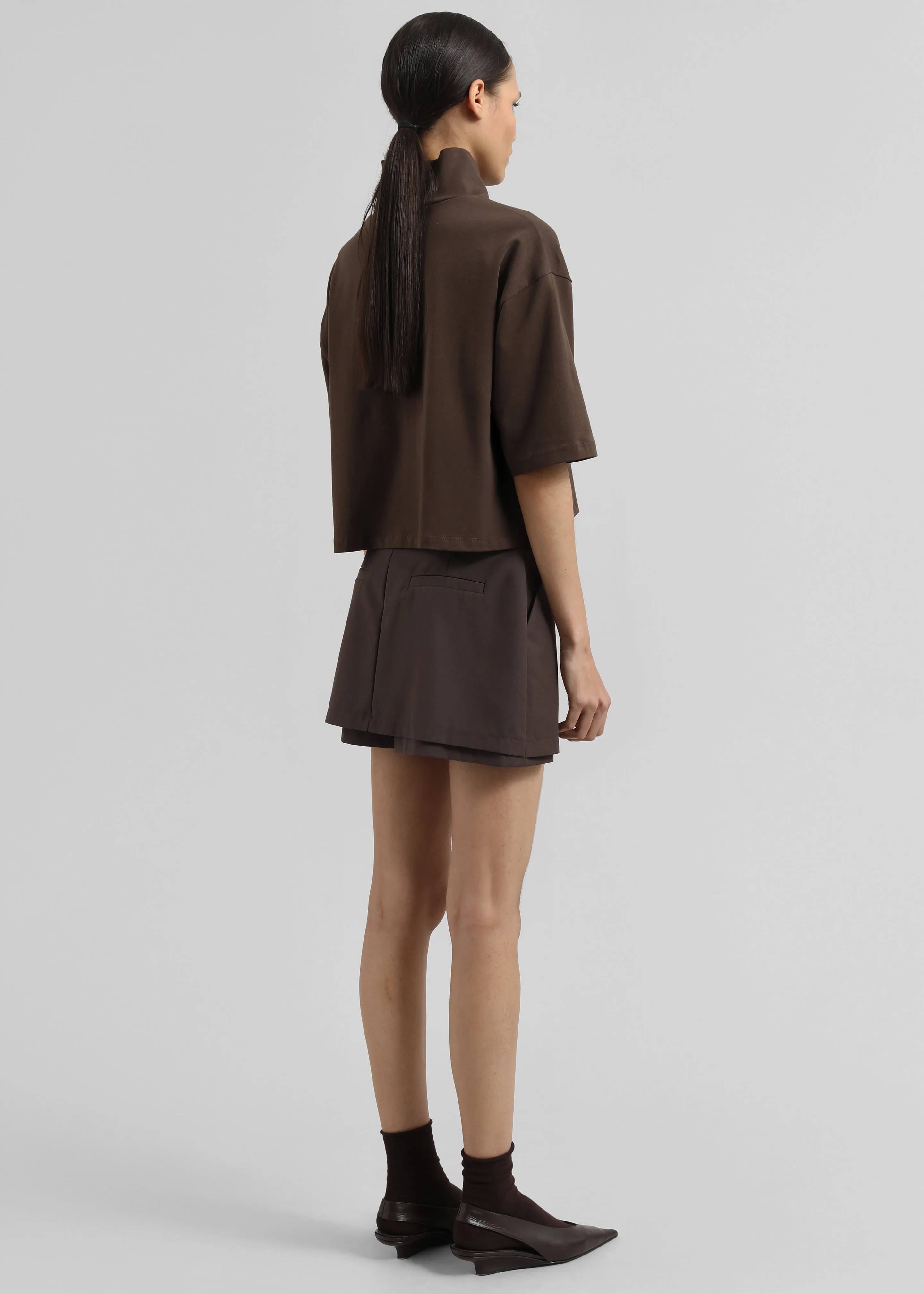 Reza Cropped Tee - Brown sold by Frankie Shop product image thumbnail 5