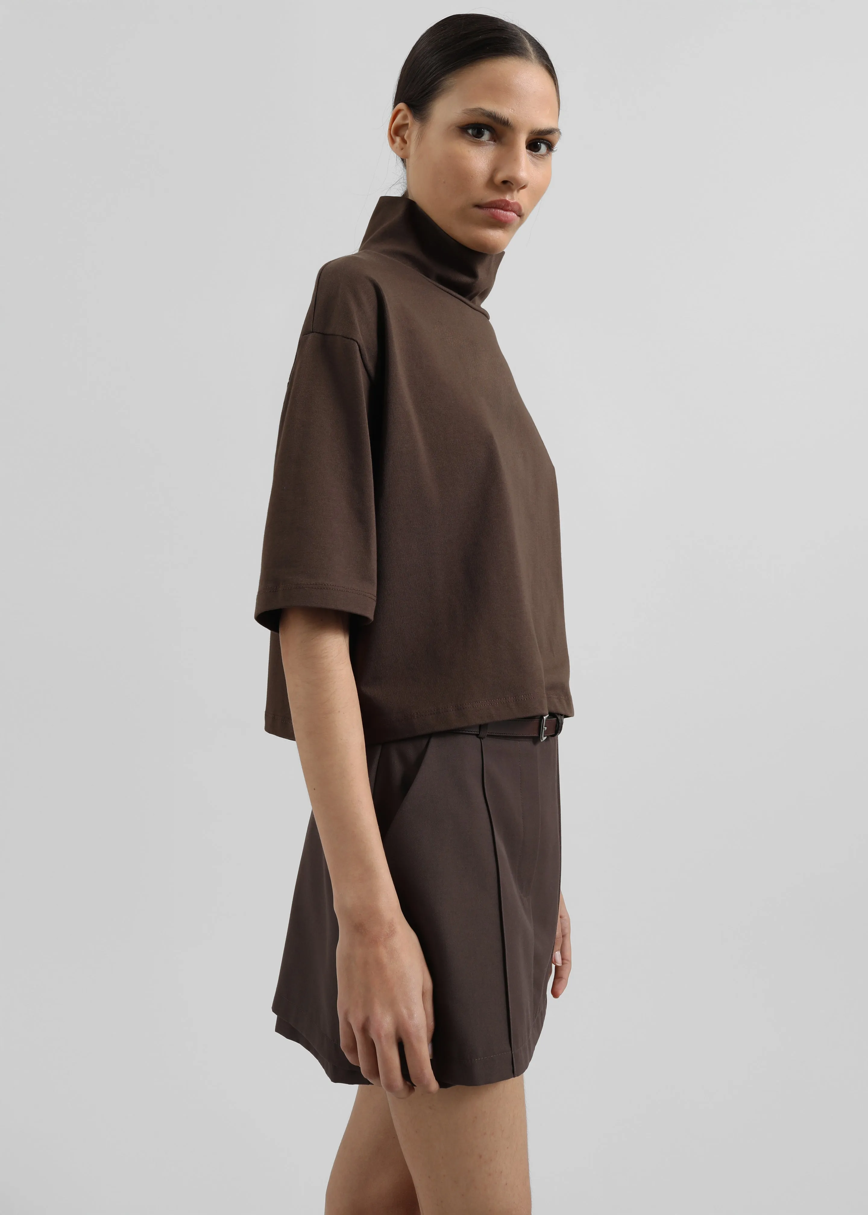 Reza Cropped Tee - Brown sold by Frankie Shop product image thumbnail 3