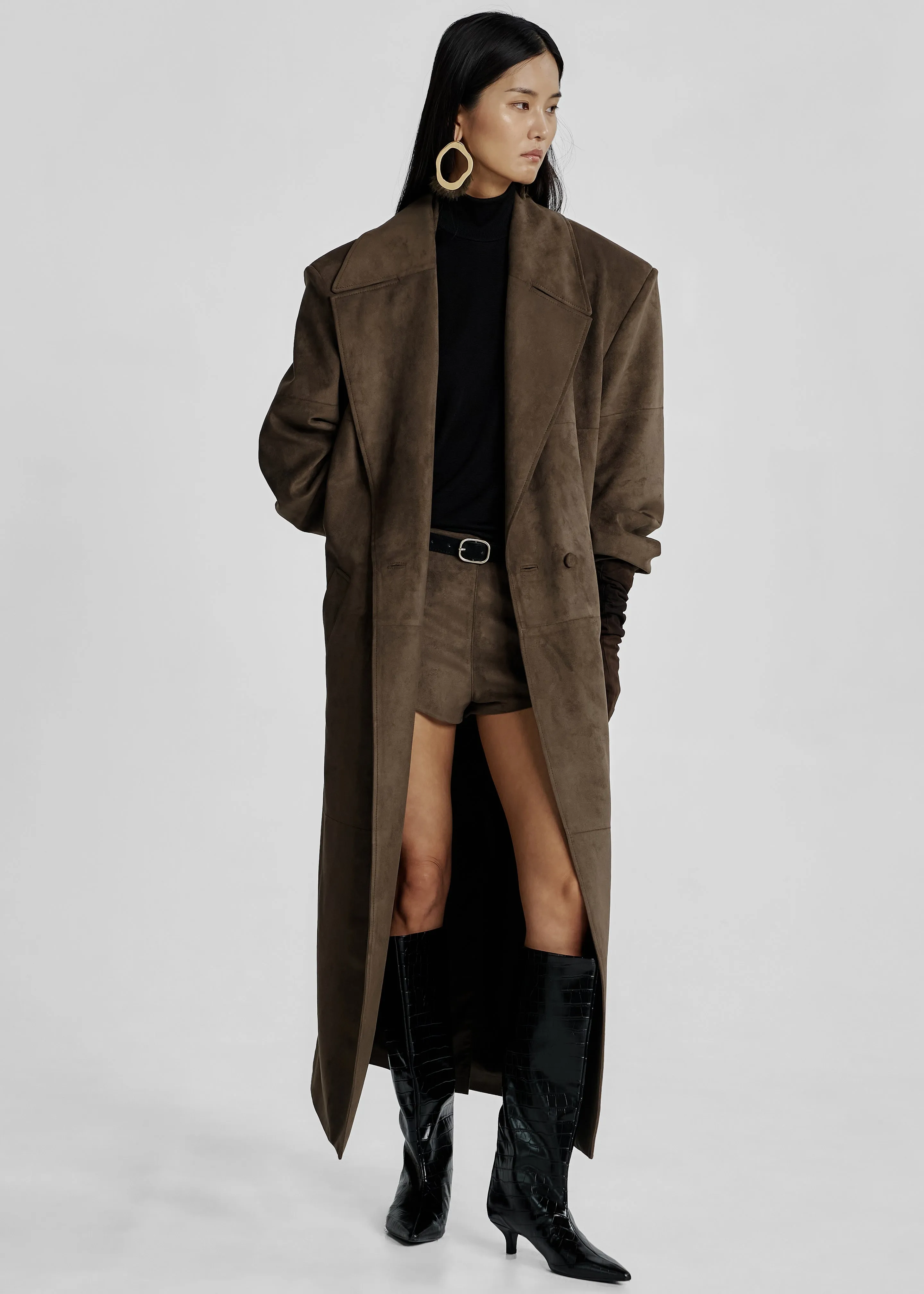 Valmere Faux Suede Hot Pants - Brown sold by Frankie Shop product image thumbnail 4