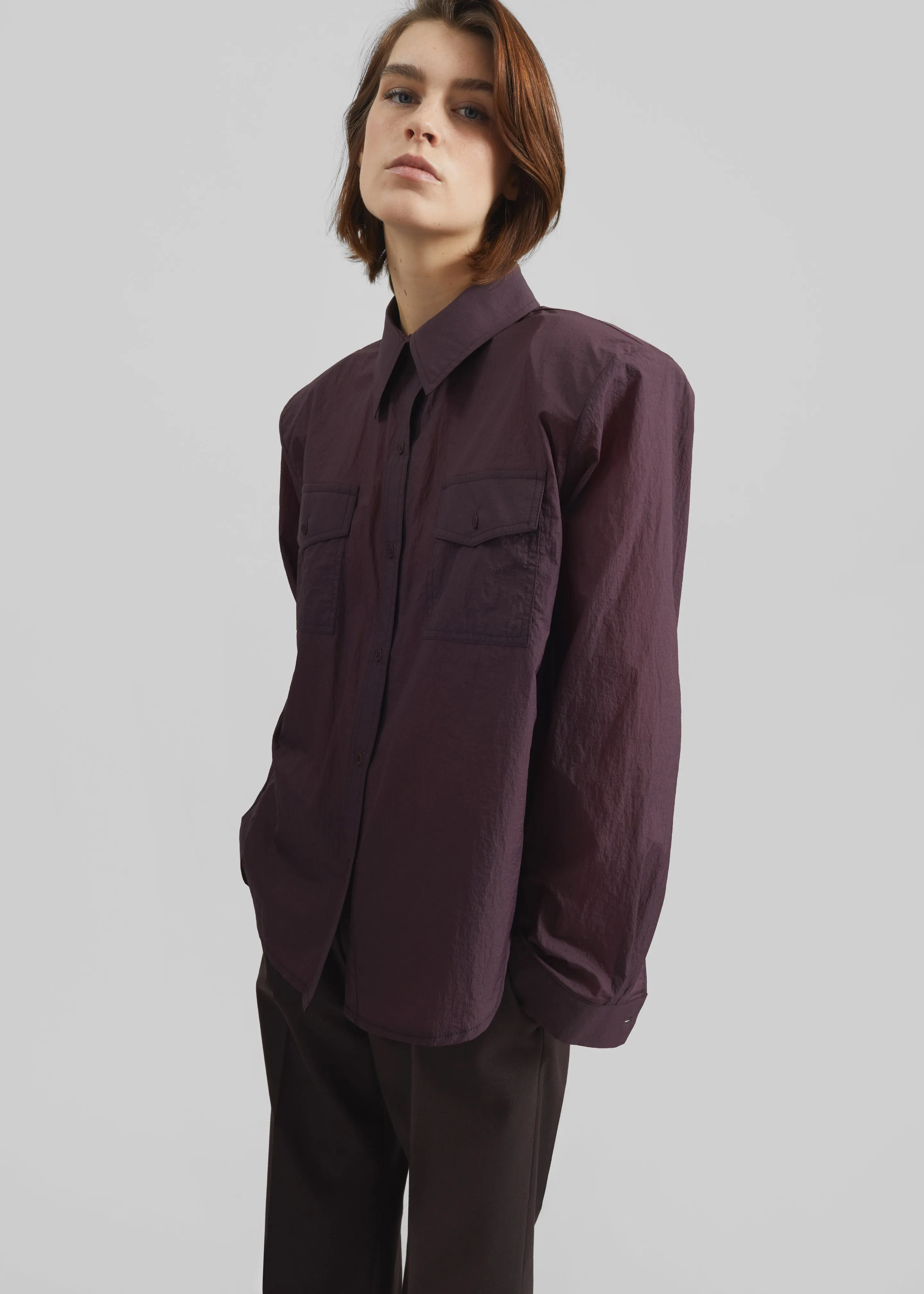 Rezay Padded Shirt - Burgundy sold by Frankie Shop product image thumbnail 4