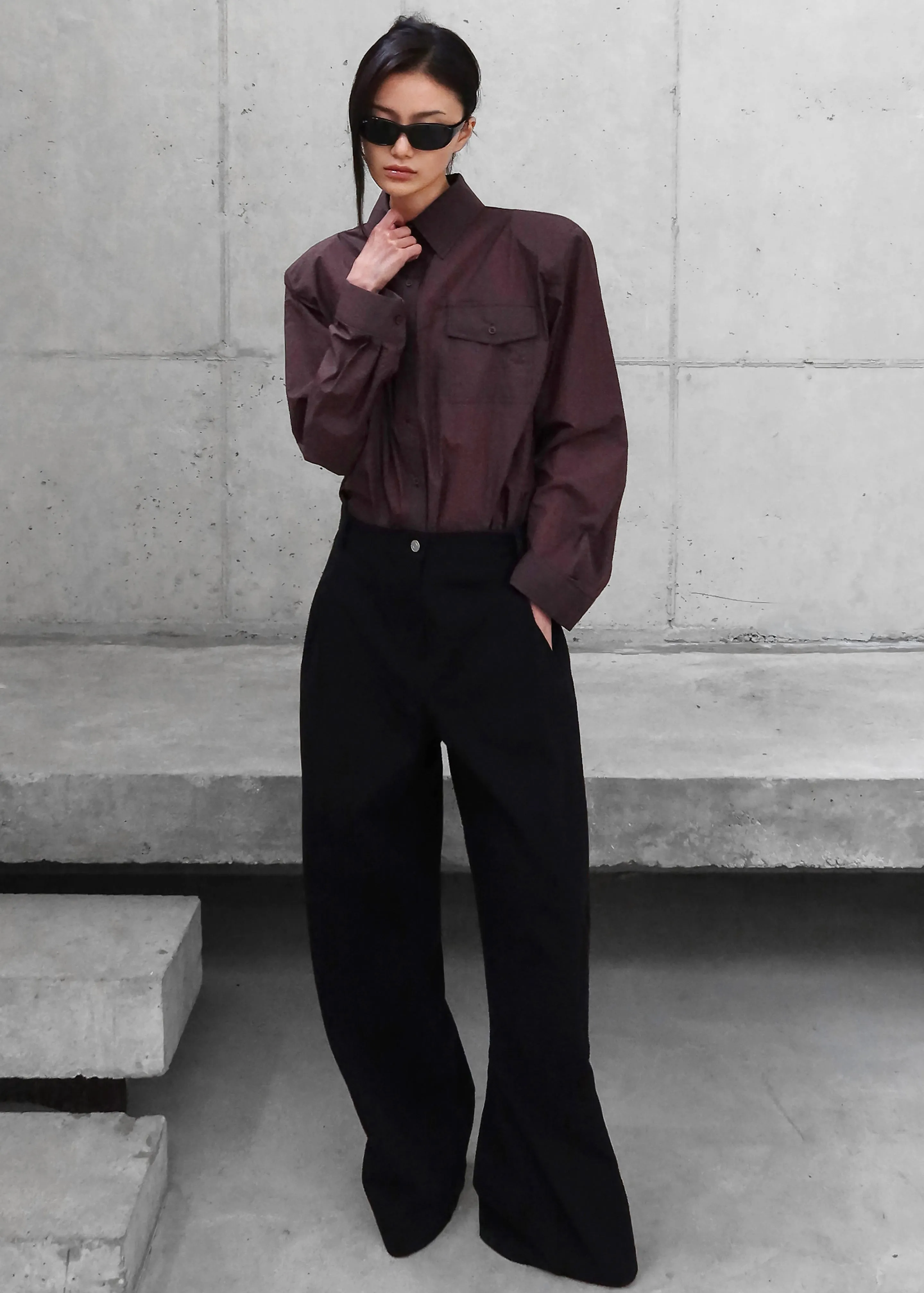 Rezay Padded Shirt - Burgundy sold by Frankie Shop product image thumbnail 5