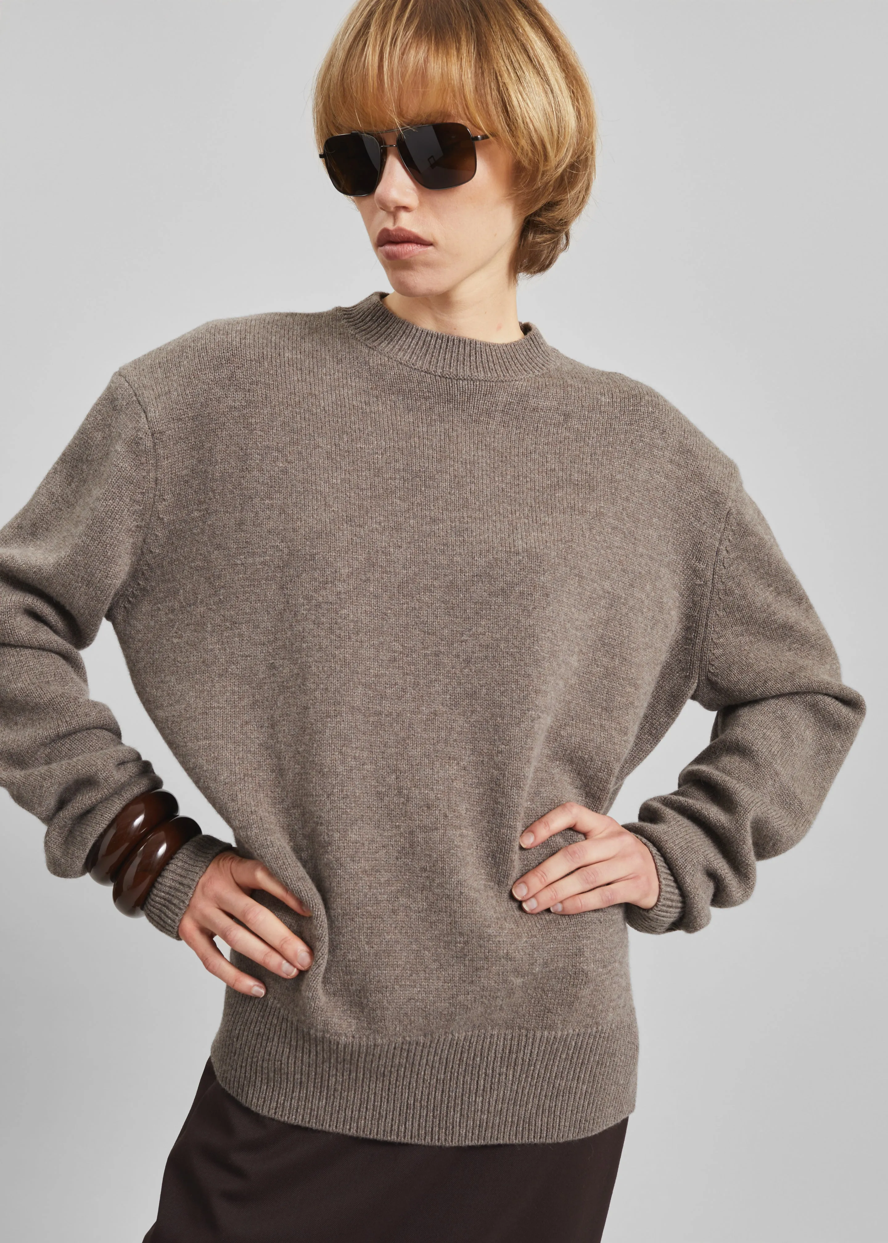 Rafaela Padded Knit Sweater - Dark Taupe sold by Frankie Shop product image thumbnail 4