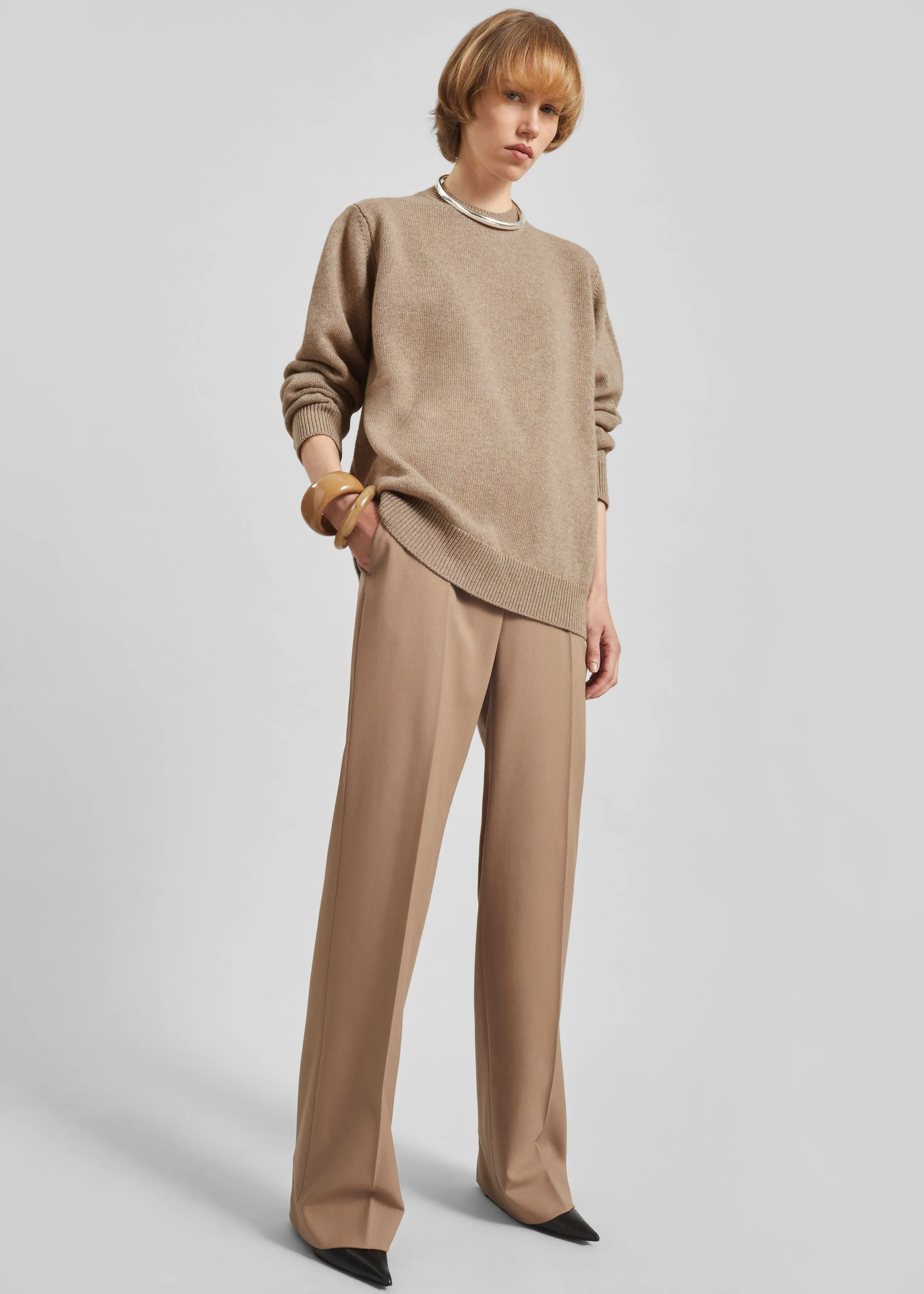 Rafaela Padded Knit Sweater - Taupe sold by Frankie Shop product image thumbnail 2
