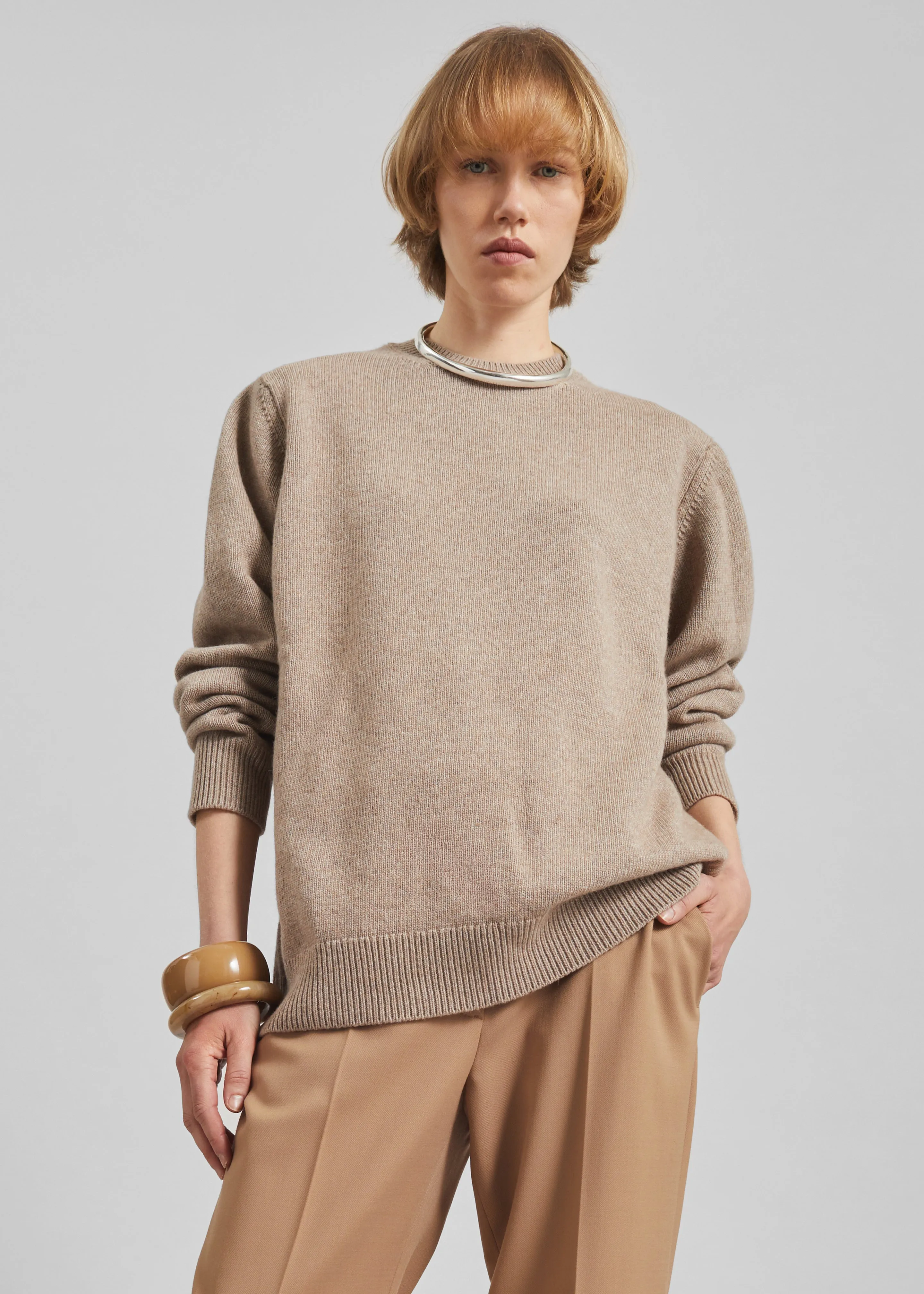 Rafaela Padded Knit Sweater - Taupe sold by Frankie Shop product image thumbnail 4