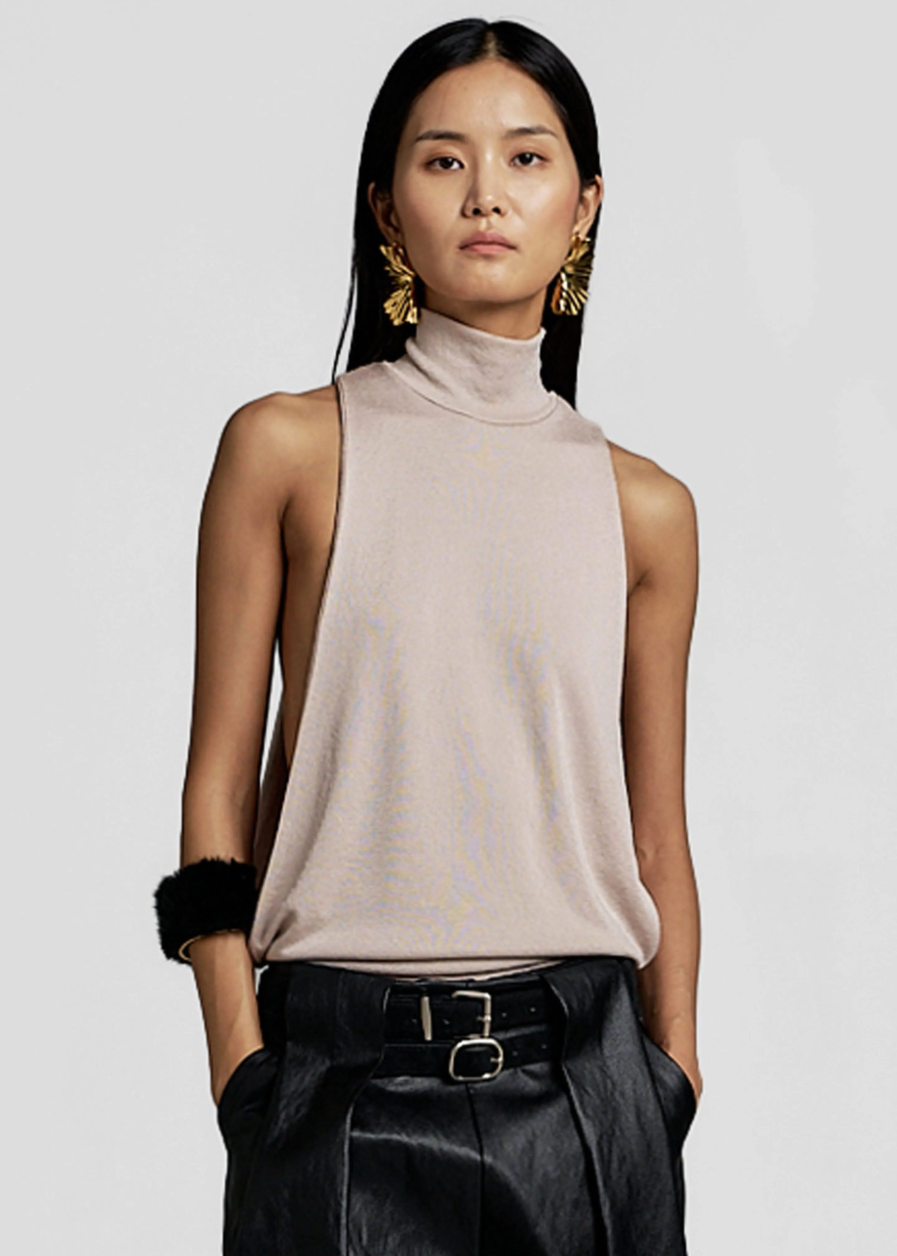 Maxen Mock Neck Bodysuit - Beige sold by Frankie Shop product image thumbnail 2