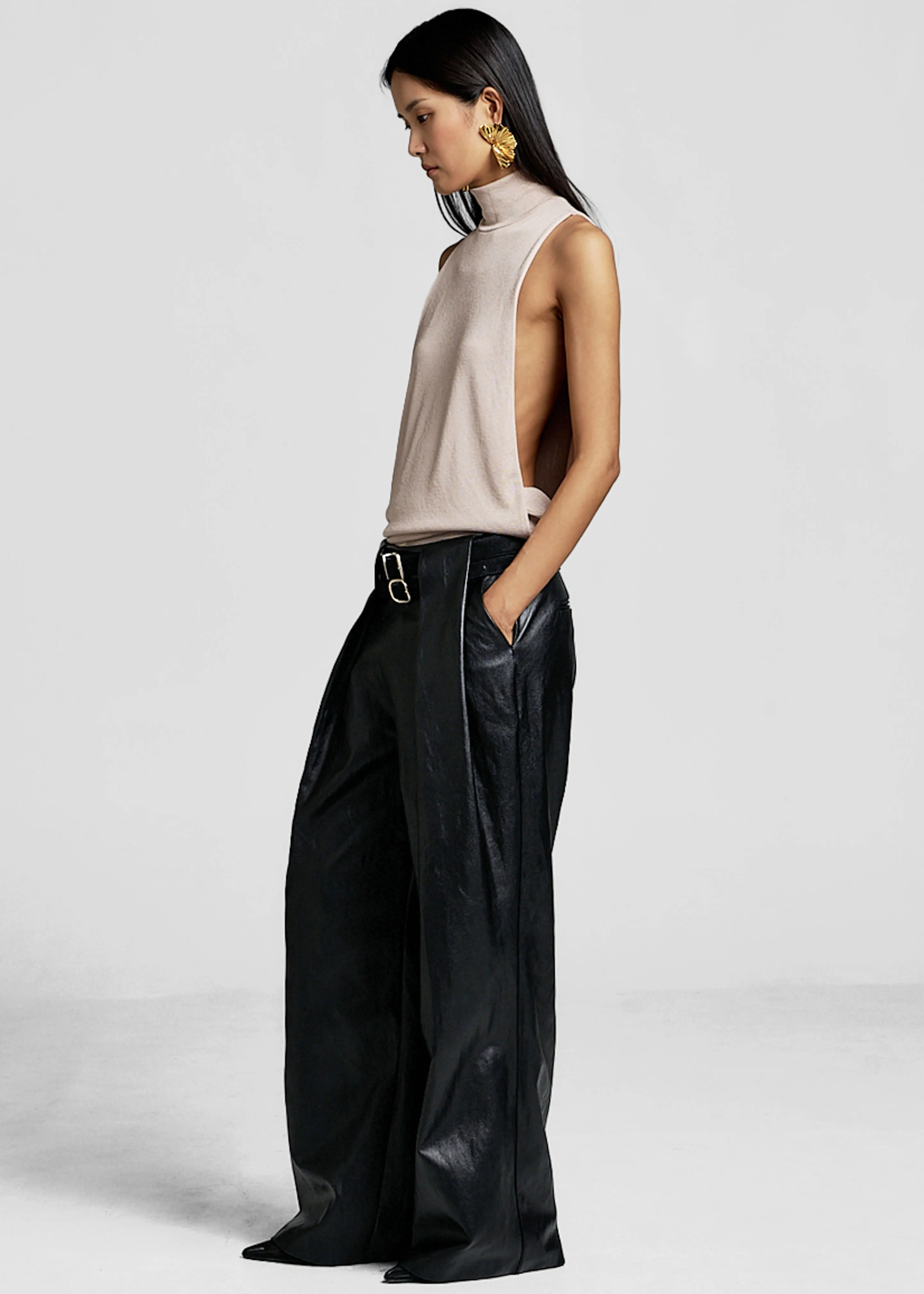 Maxen Mock Neck Bodysuit - Beige sold by Frankie Shop product image thumbnail 4