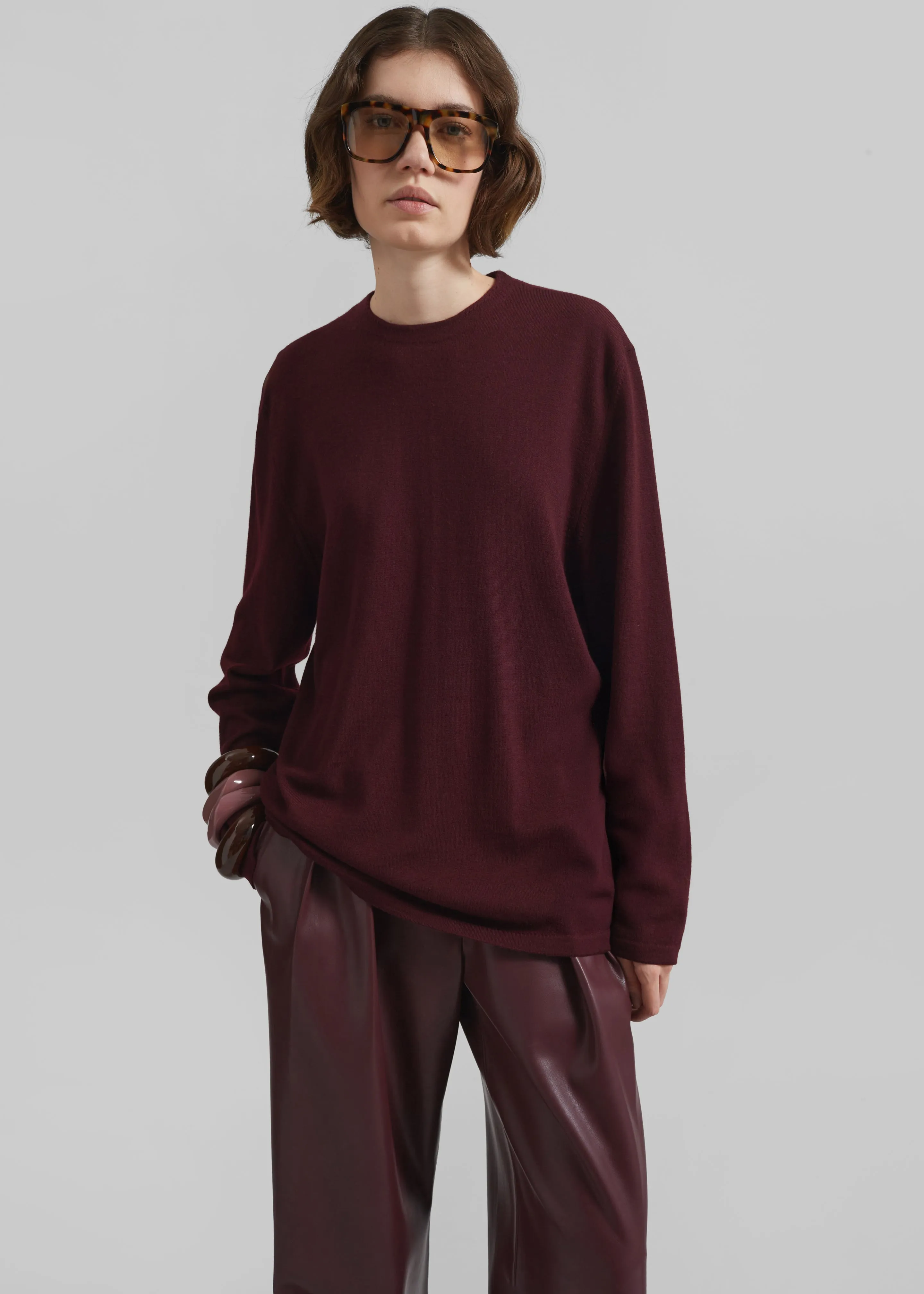 Morang Merino Wool Sweater - Burgundy sold by Frankie Shop