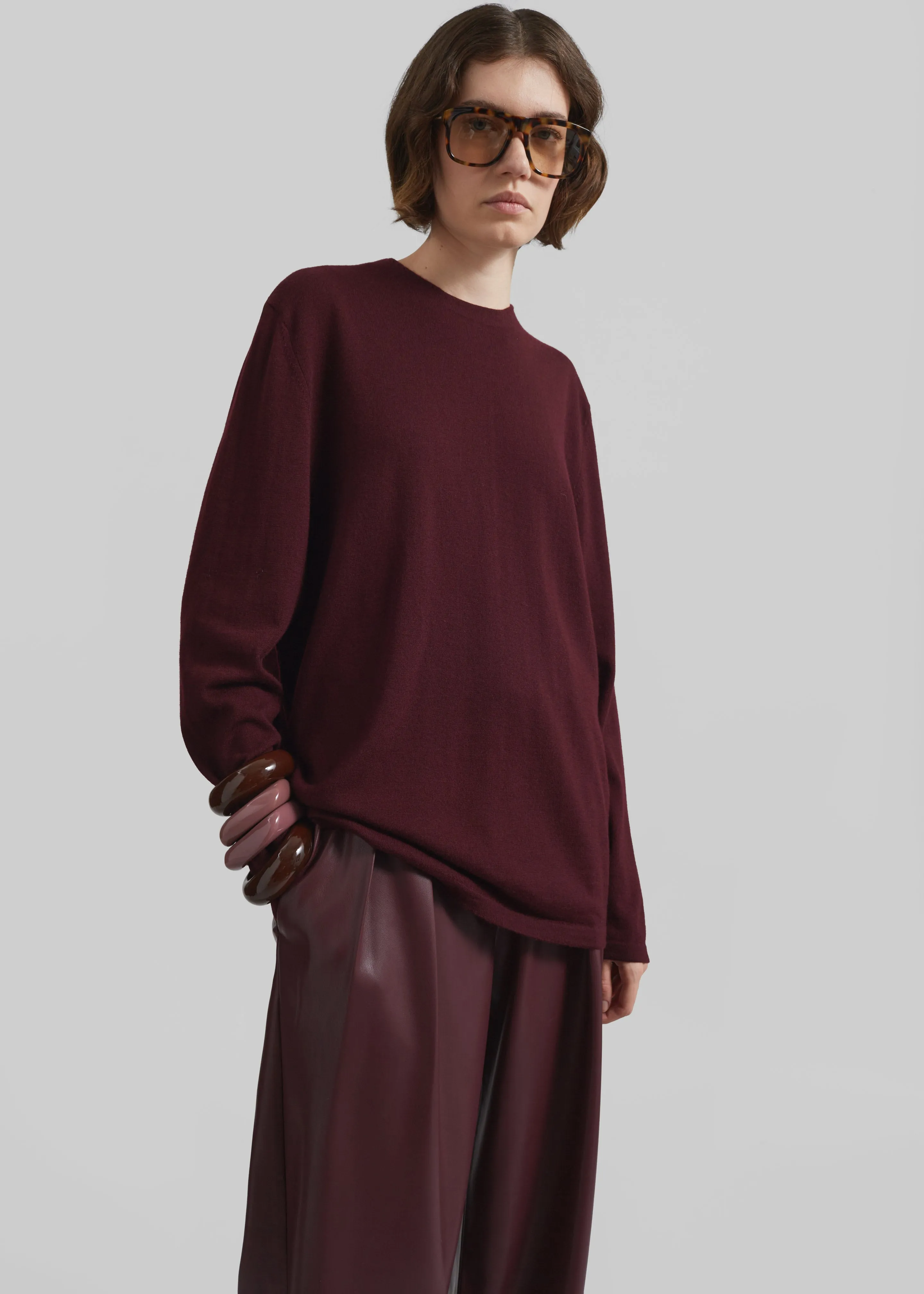 Morang Merino Wool Sweater - Burgundy sold by Frankie Shop product image thumbnail 4