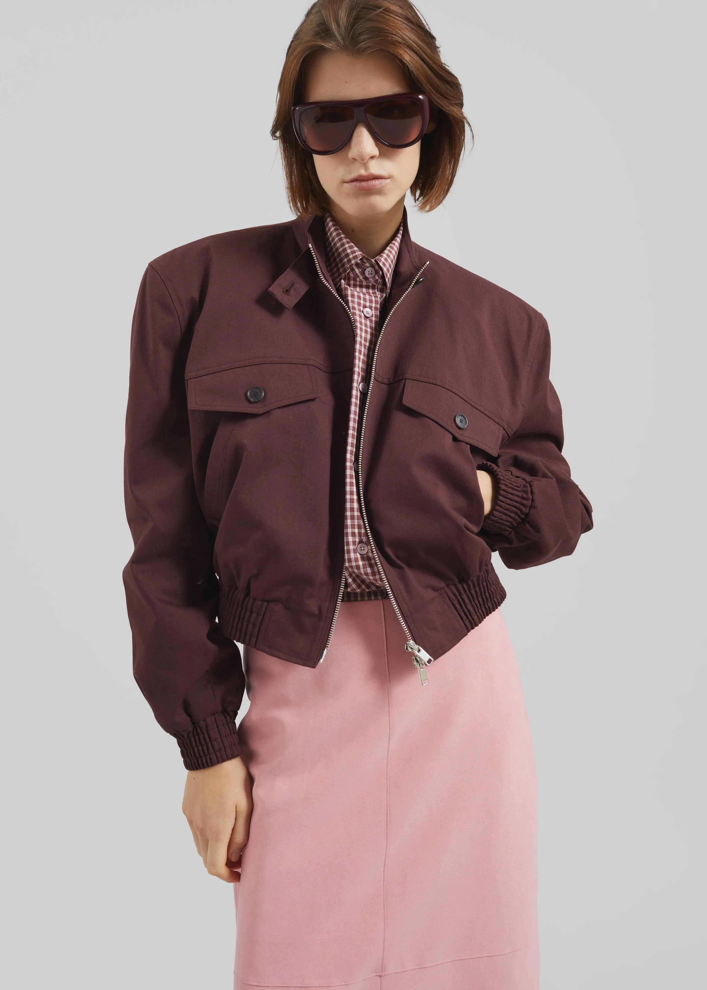Cobain Padded Cropped Bomber - Burgundy sold by Frankie Shop product image thumbnail 2