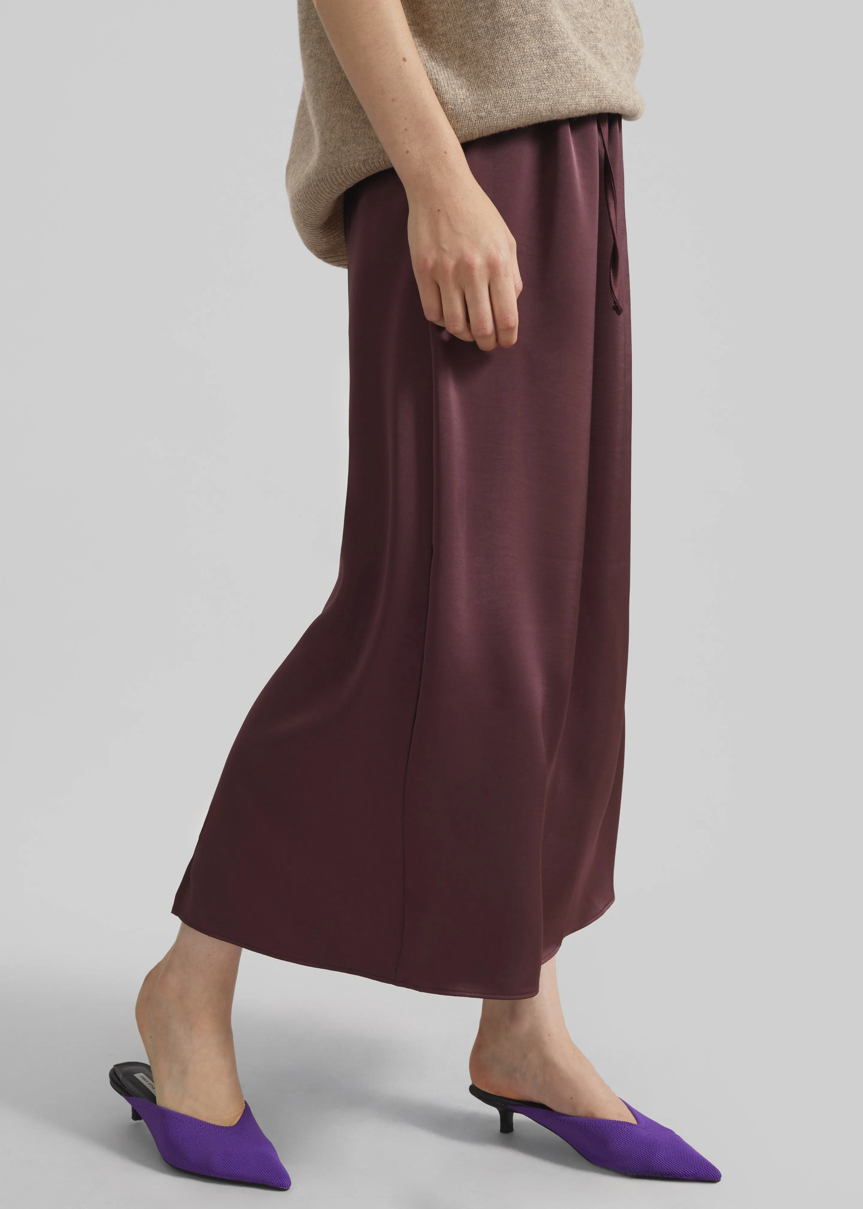 Loray Satin Midi Skirt - Burgundy sold by Frankie Shop product image thumbnail 2