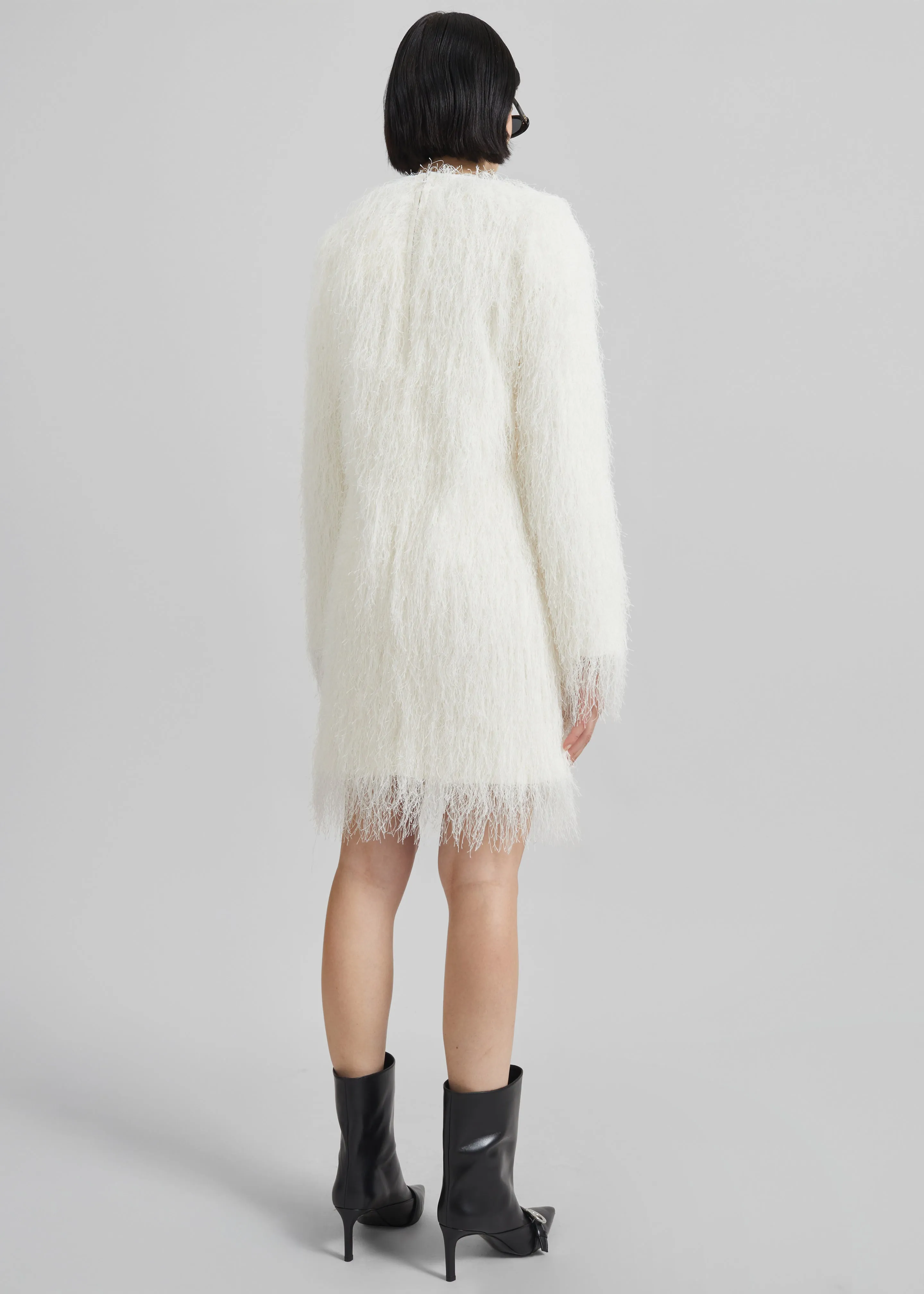 Loulou de Saison Tina Longsleeve Mini Dress - White sold by Frankie Shop product image thumbnail 5