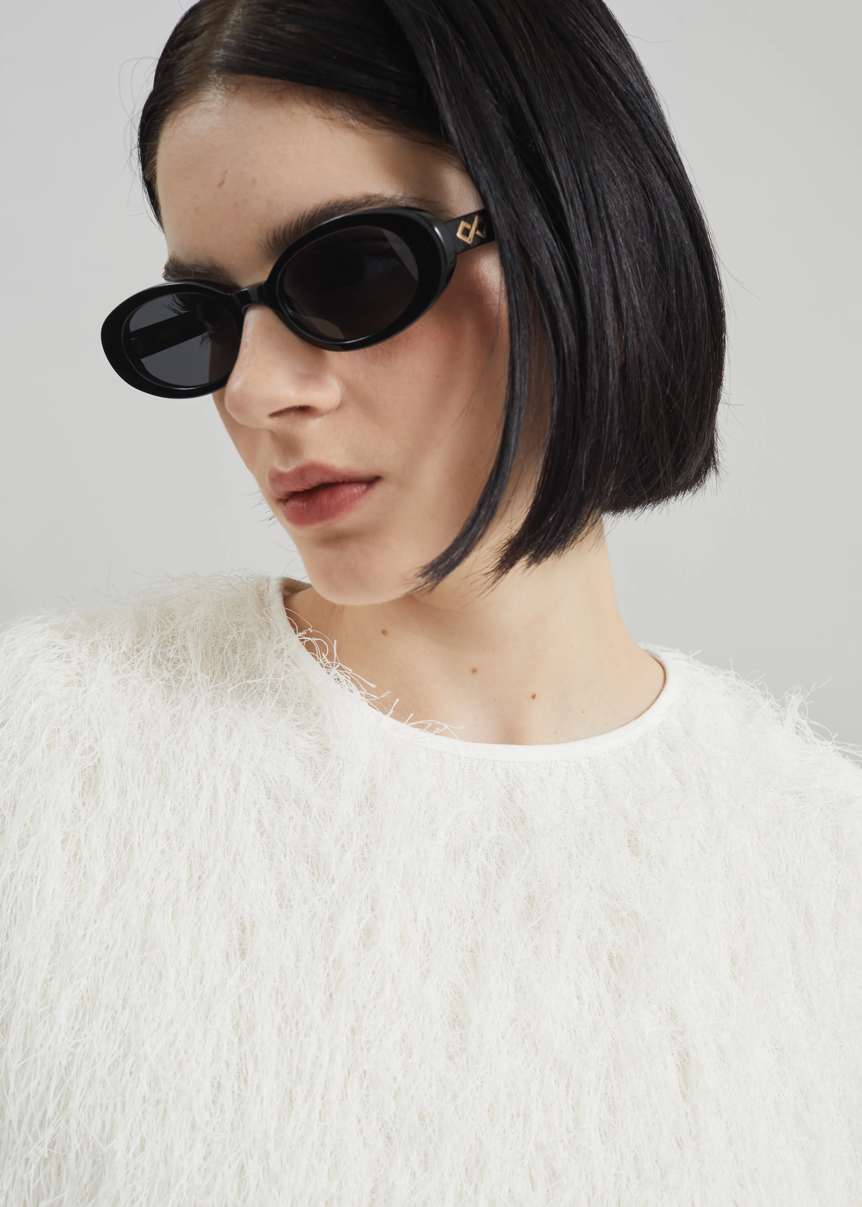 Loulou de Saison Tina Longsleeve Mini Dress - White sold by Frankie Shop product image thumbnail 4