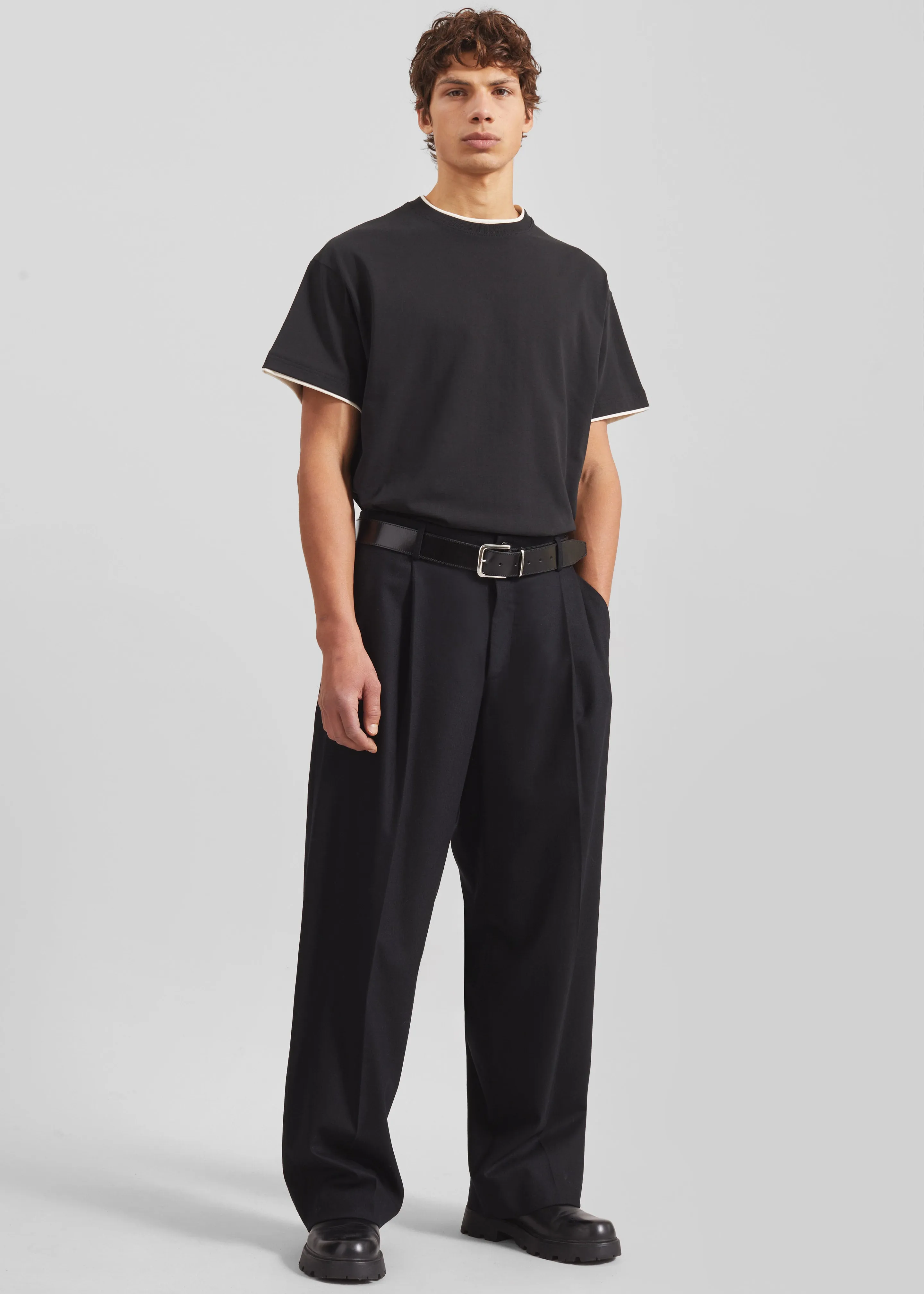 Milton Flannel Trousers - Black sold by Frankie Shop