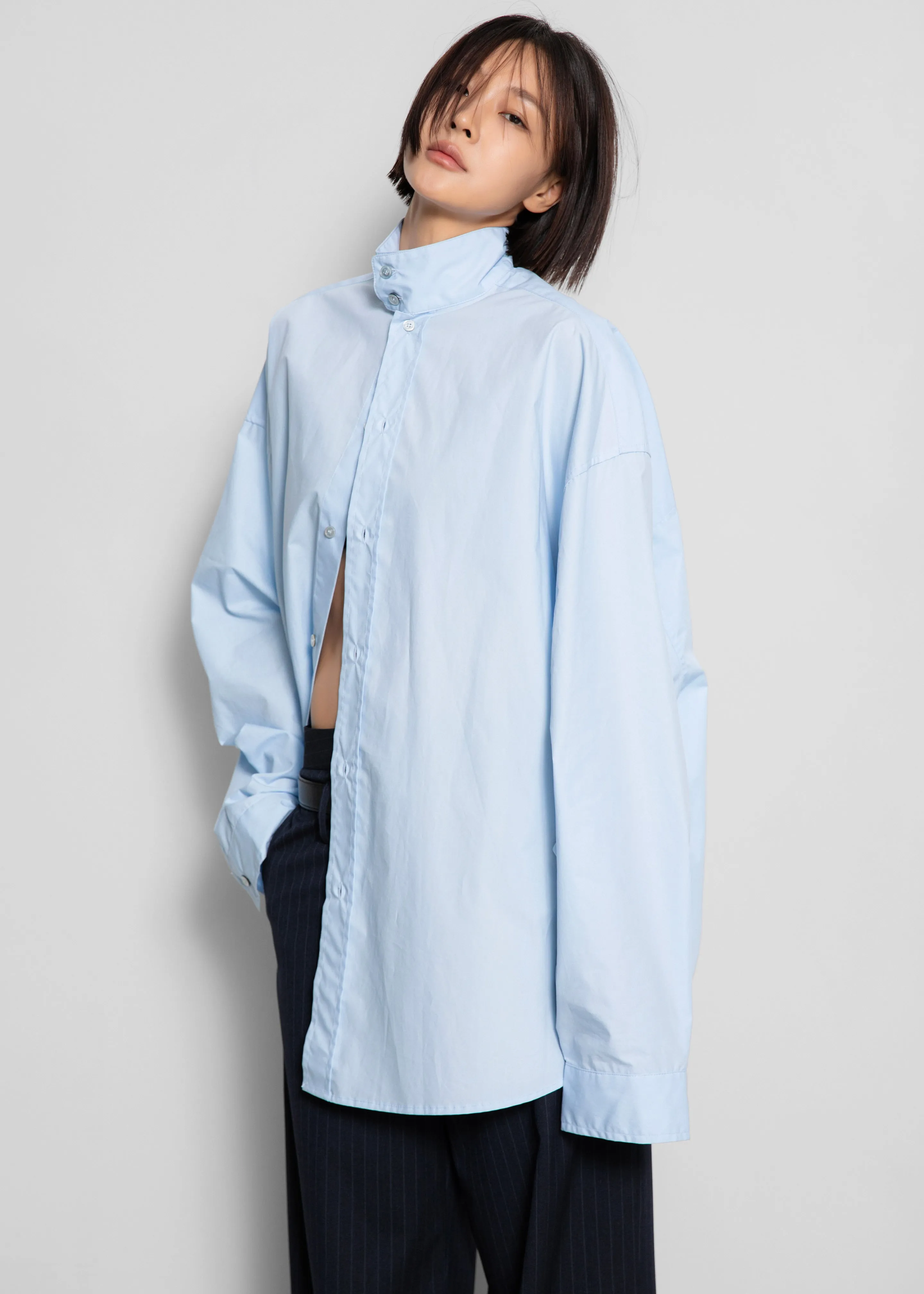 Riken Oversized Shirt - Sky Blue sold by Frankie Shop
