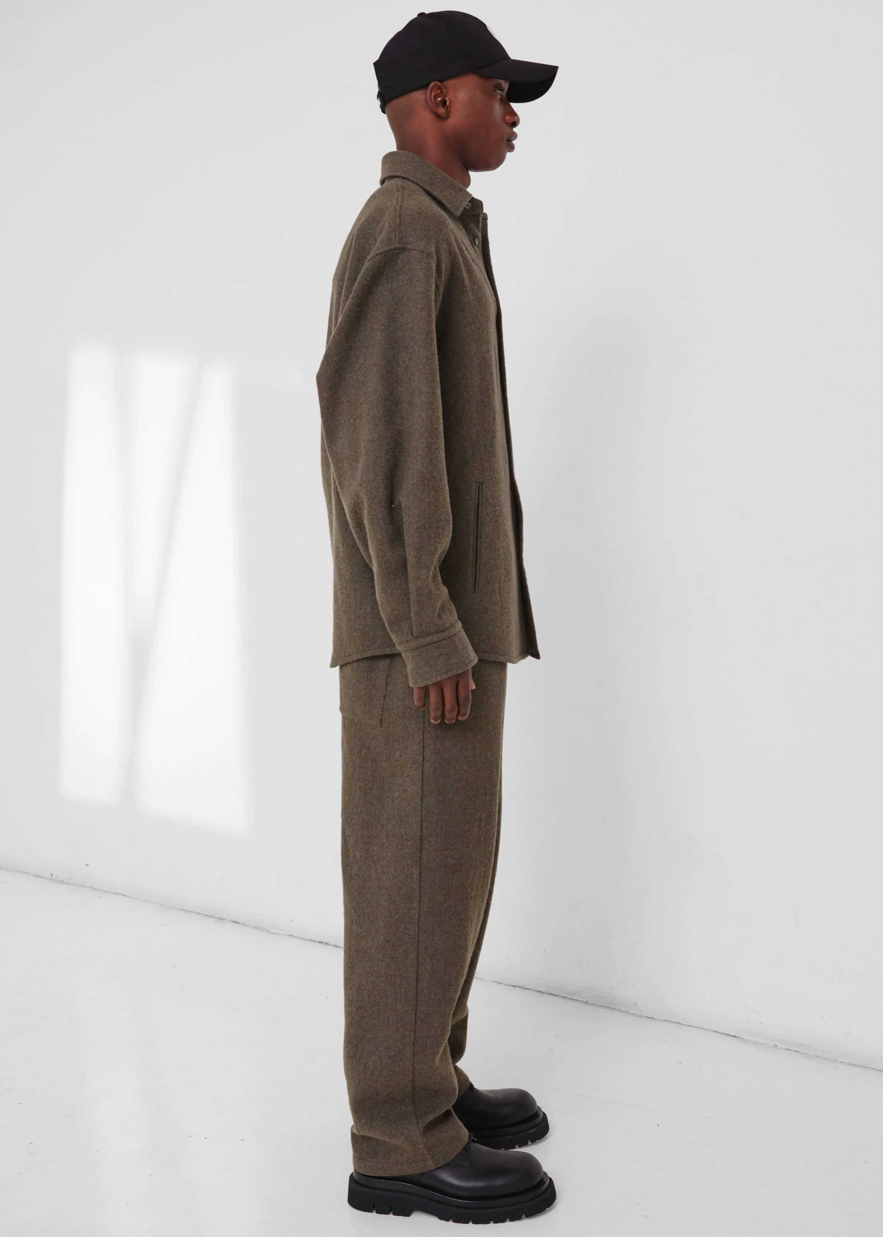 Darkpark Keanu Japanese Light Wool Shirt - Military Green sold by Frankie Shop product image thumbnail 5