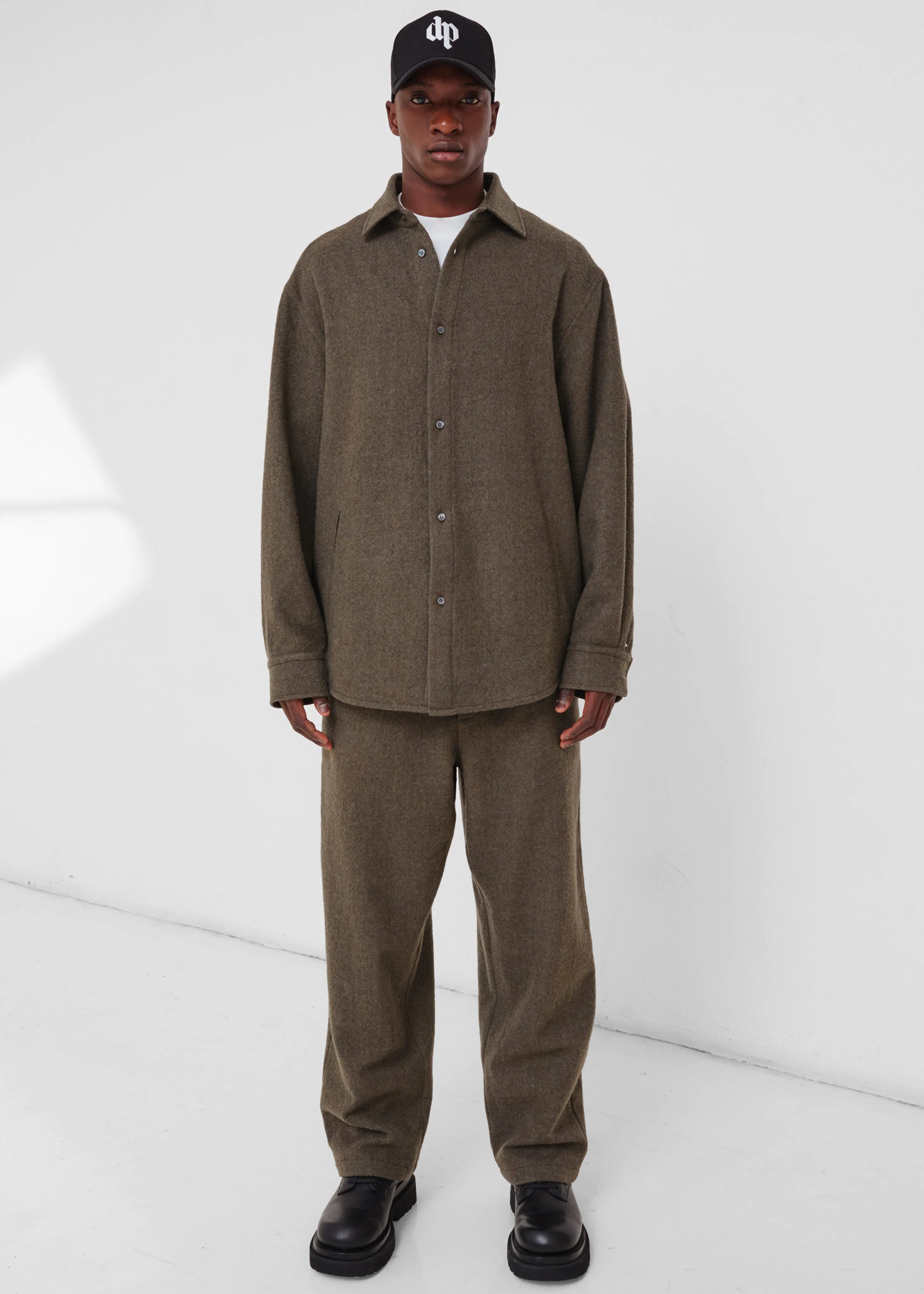 Darkpark Keanu Japanese Light Wool Shirt - Military Green sold by Frankie Shop product image thumbnail 2