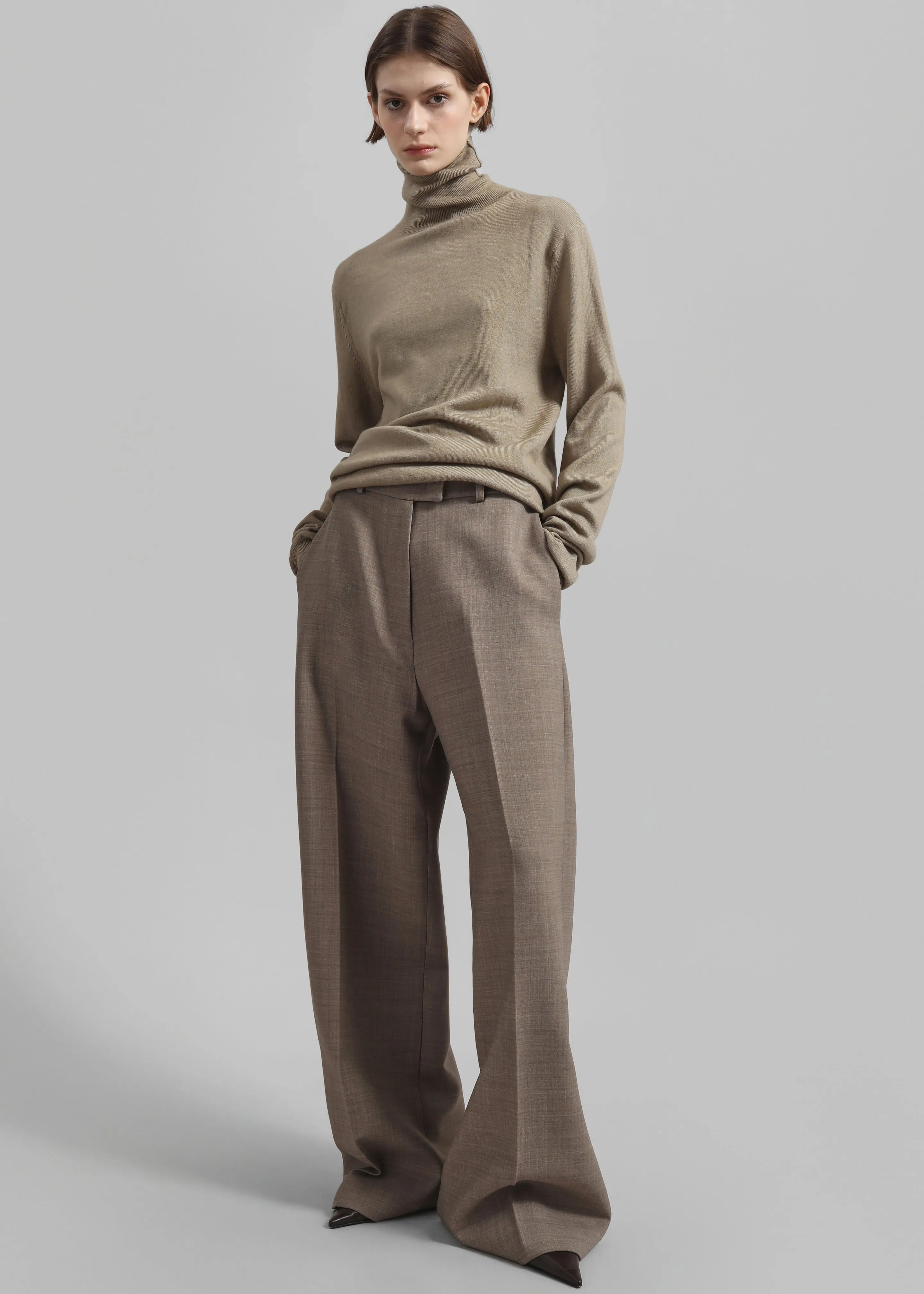 Brickell Trousers - Taupe Melange sold by Frankie Shop