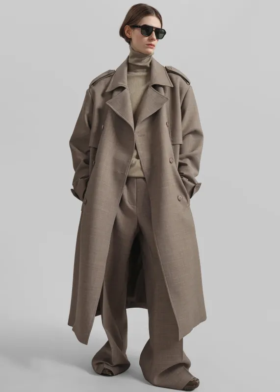 Bleecker Trench Coat - Taupe Melange sold by Frankie Shop