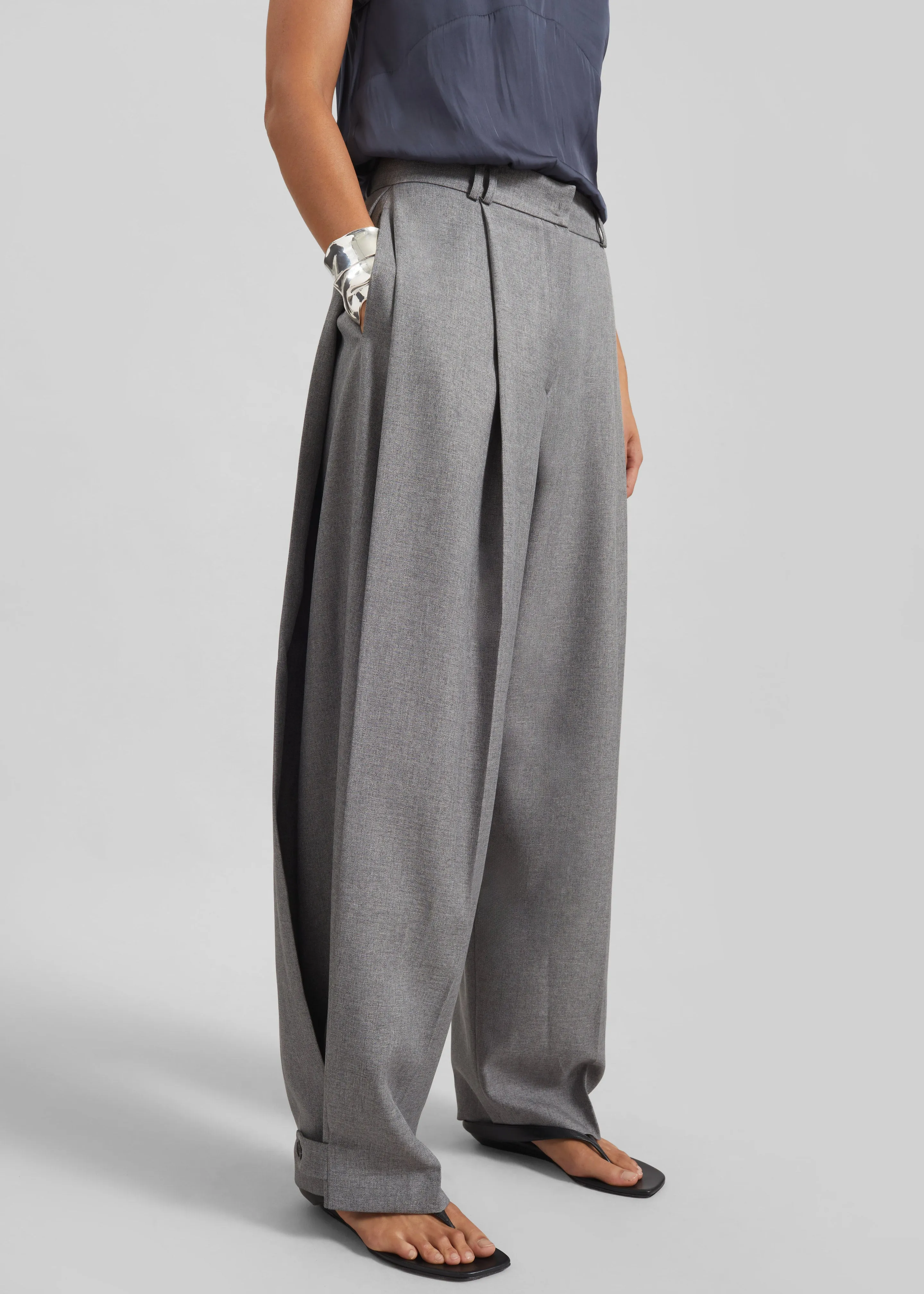 Vallsta Tailored Trousers - Grey Melange sold by Frankie Shop product image thumbnail 2