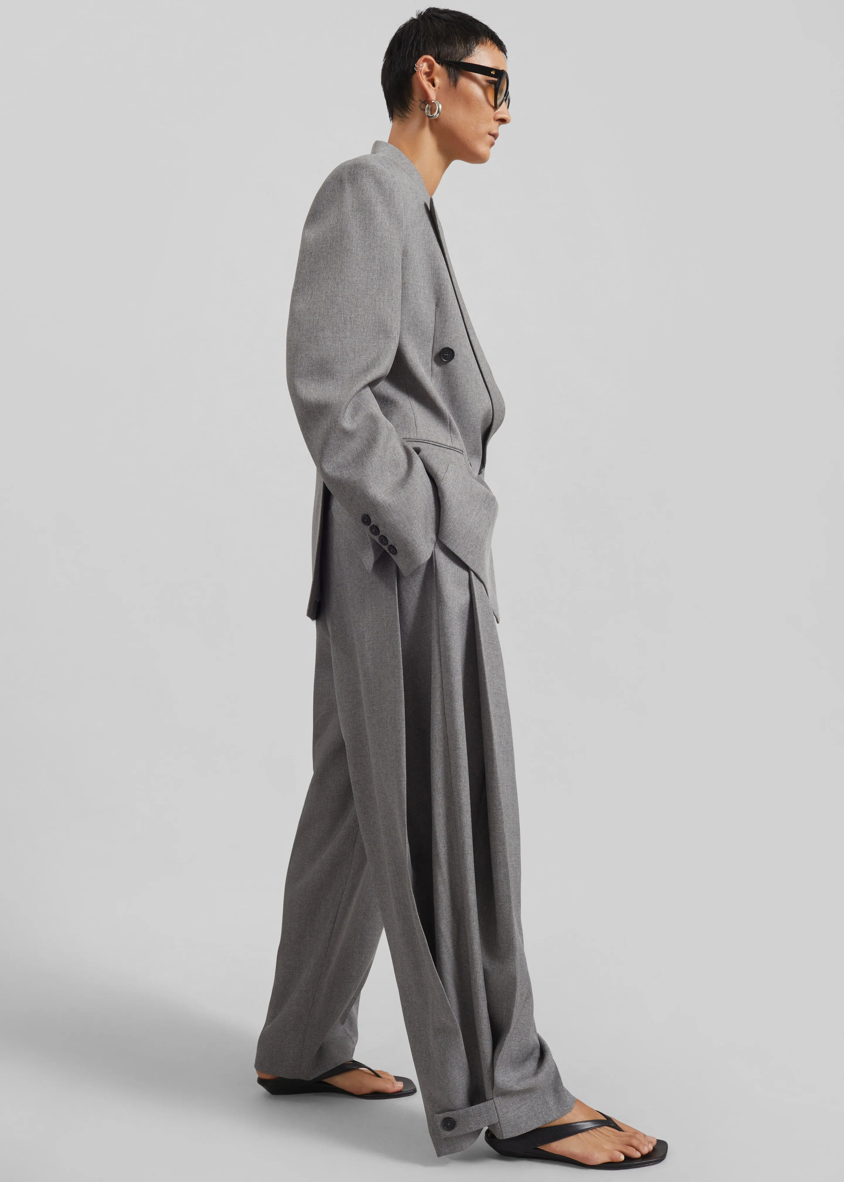 Vallsta Tailored Trousers - Grey Melange sold by Frankie Shop product image thumbnail 3