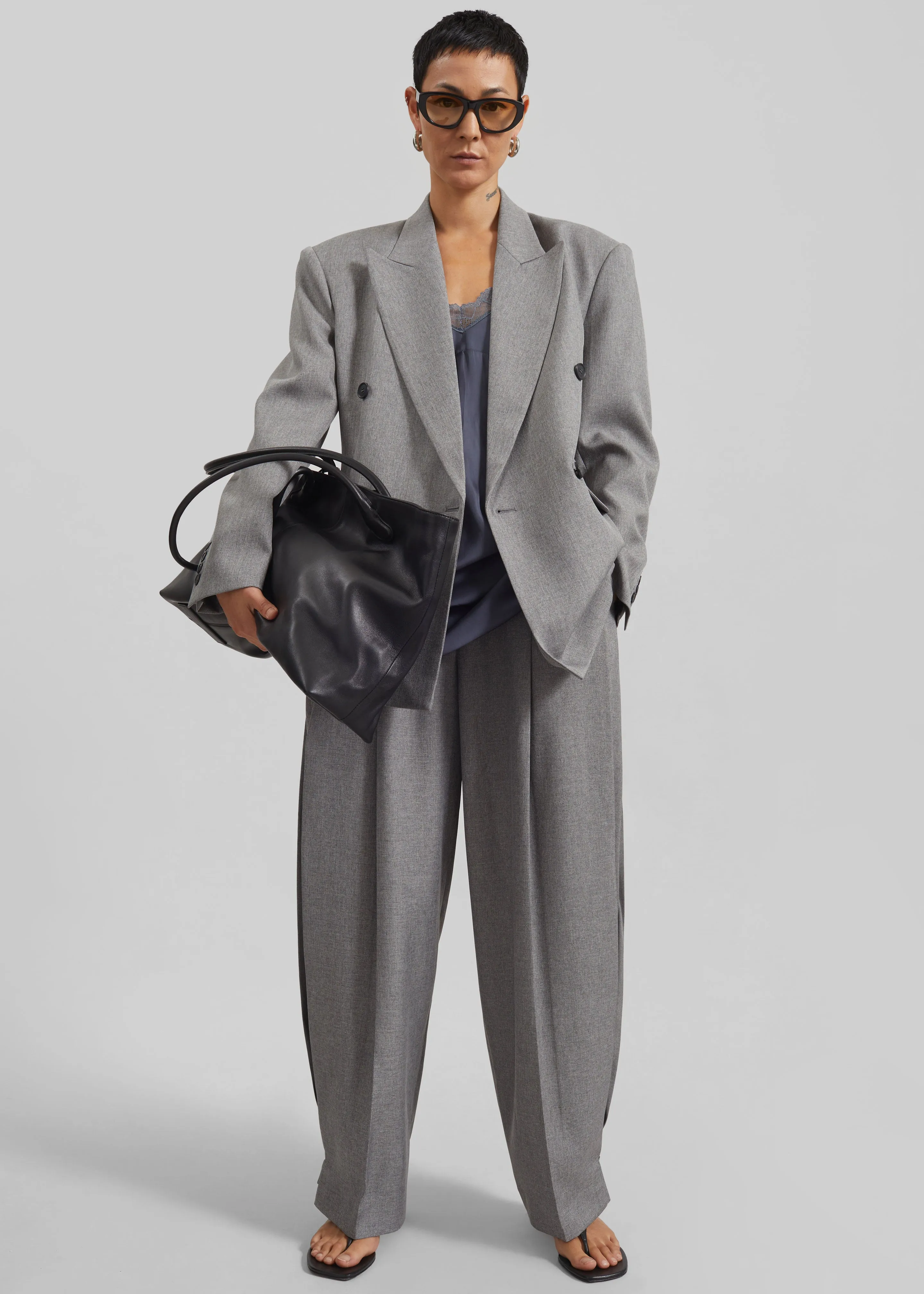 Vallsta Tailored Trousers - Grey Melange sold by Frankie Shop product image thumbnail 5