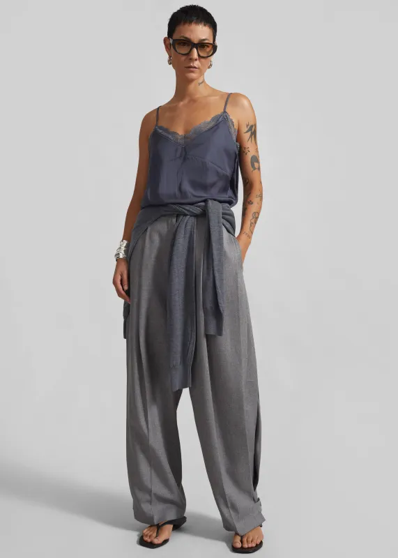 Vallsta Tailored Trousers - Grey Melange sold by Frankie Shop