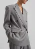 Vallsta Double-Breasted Blazer - Grey Melange sold by Frankie Shop