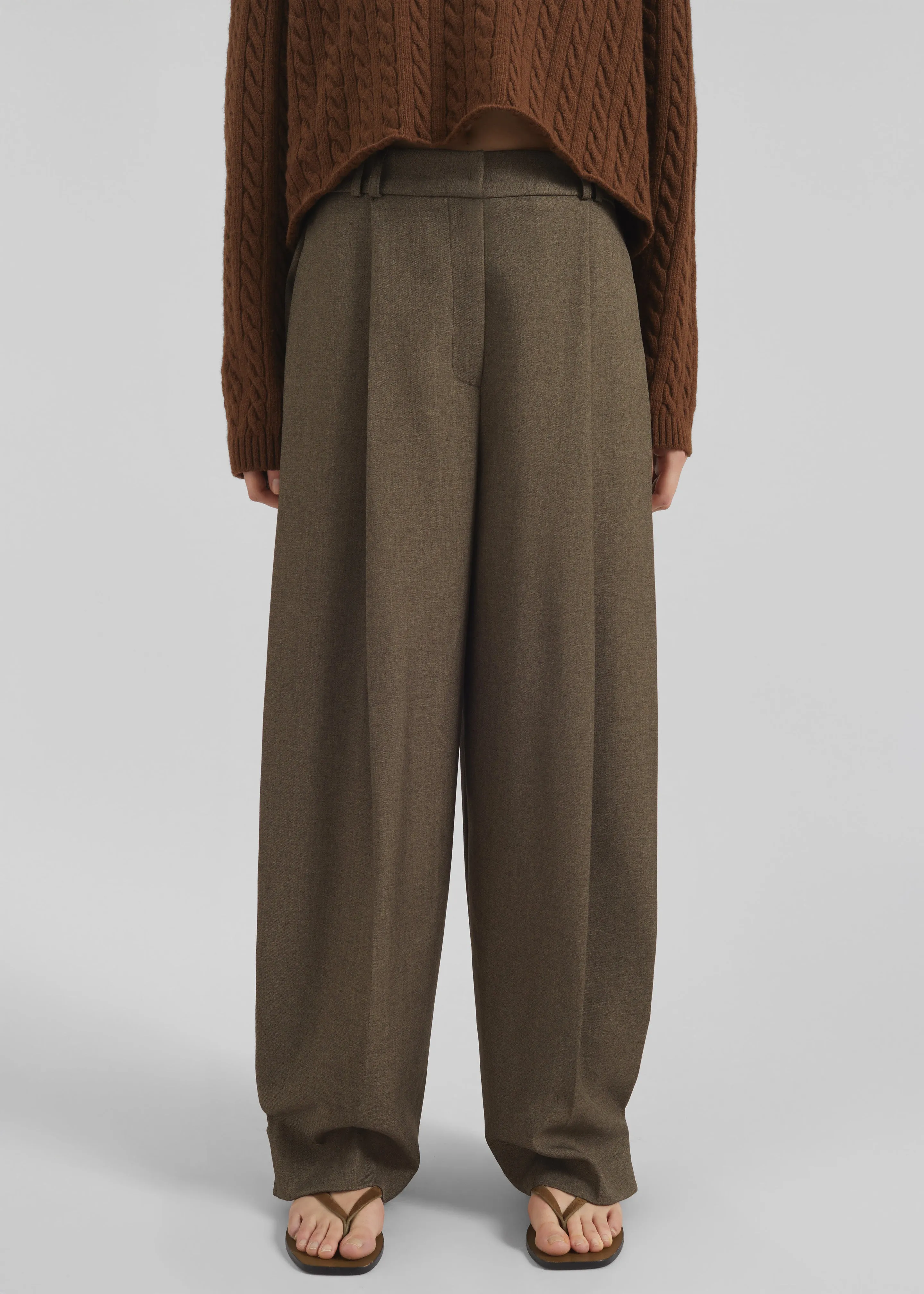 Vallsta Tailored Trousers - Brown Melange sold by Frankie Shop product image thumbnail 3