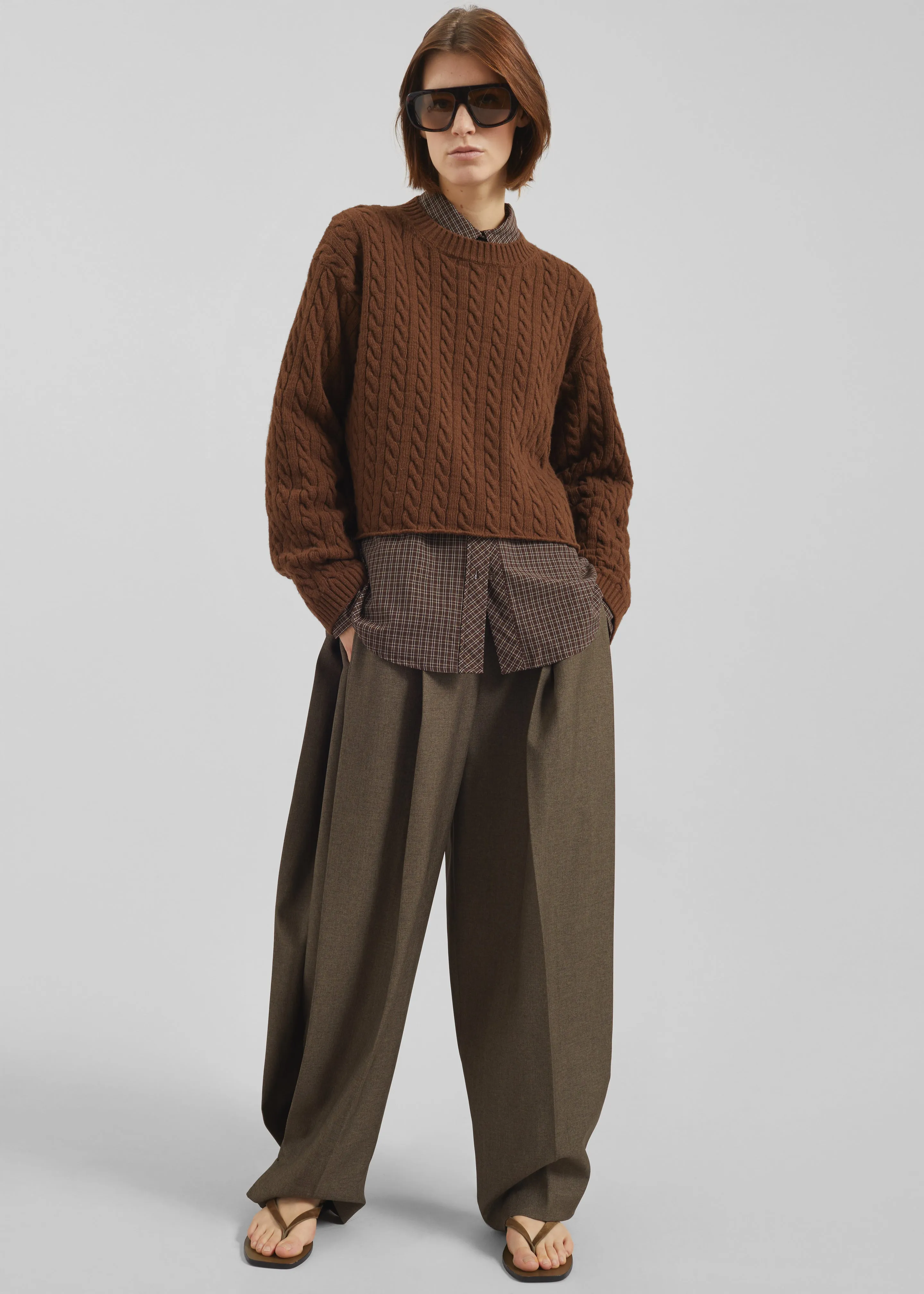 Vallsta Tailored Trousers - Brown Melange sold by Frankie Shop product image thumbnail 5