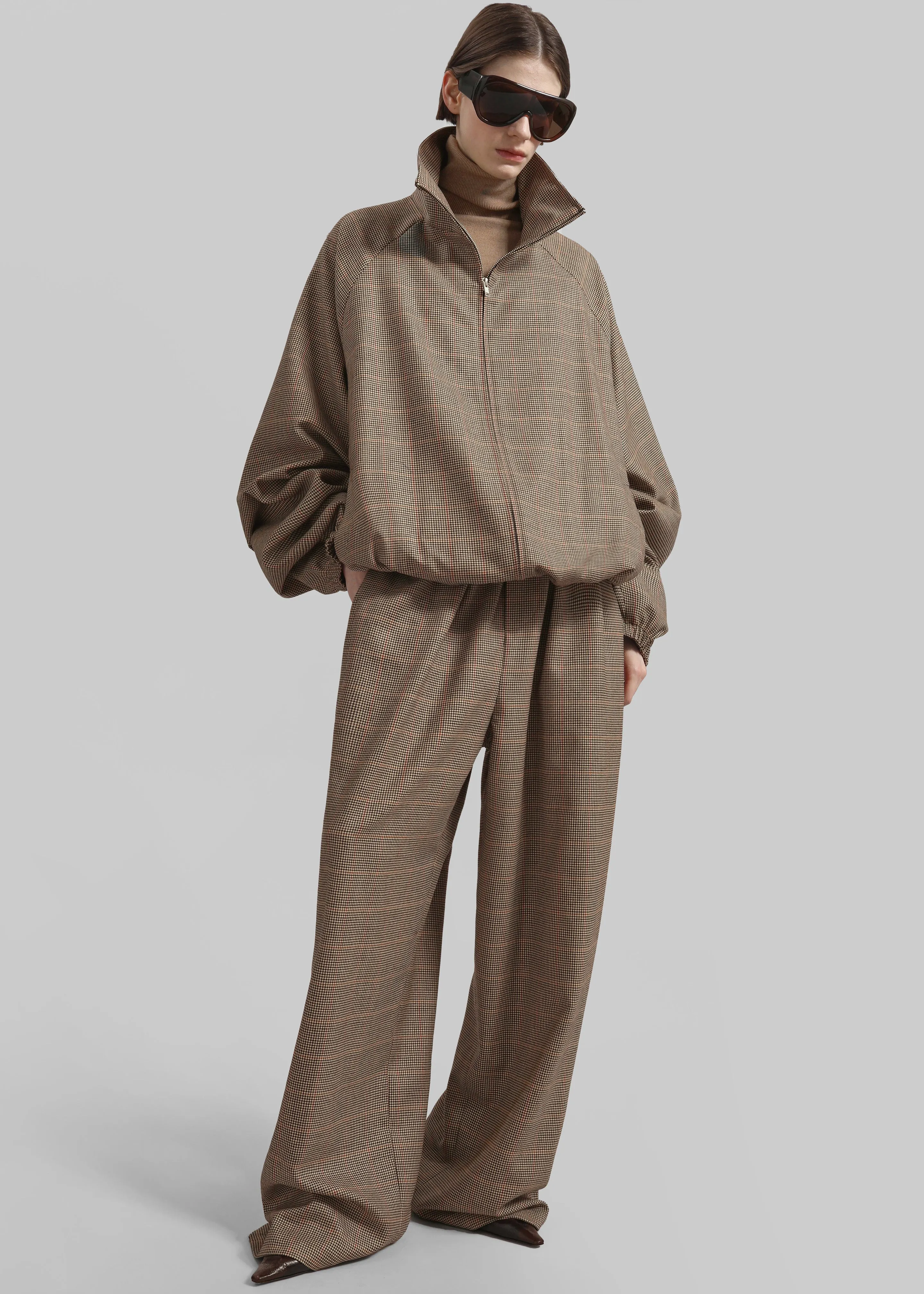 Baxter Houndstooth Track Jacket - Beige sold by Frankie Shop product image thumbnail 5