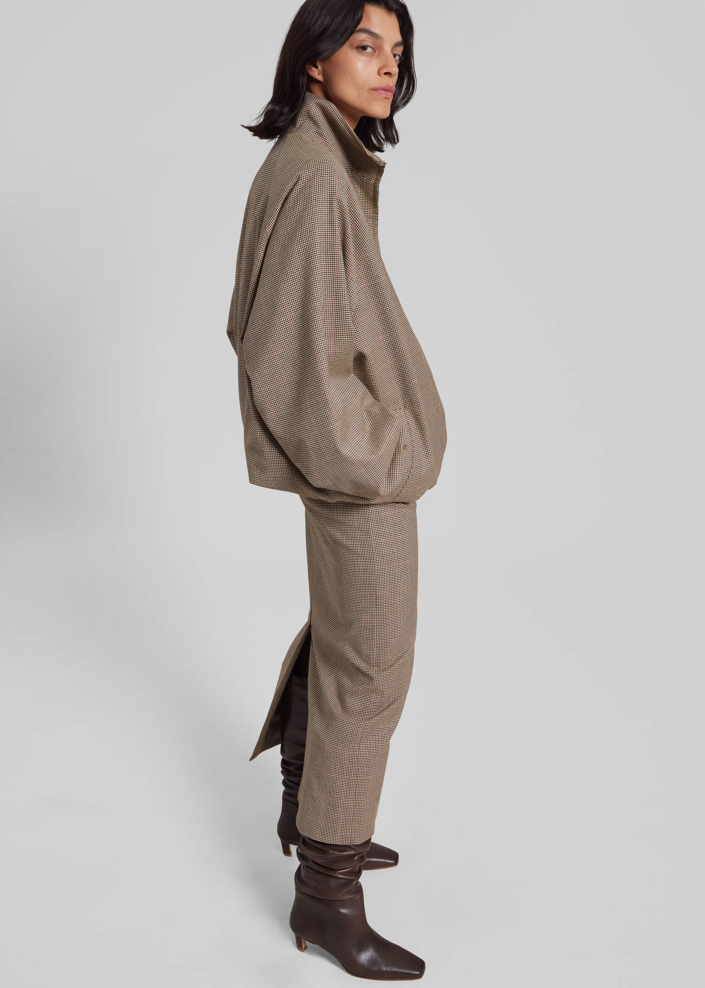 Baxter Houndstooth Track Jacket - Beige sold by Frankie Shop product image thumbnail 2