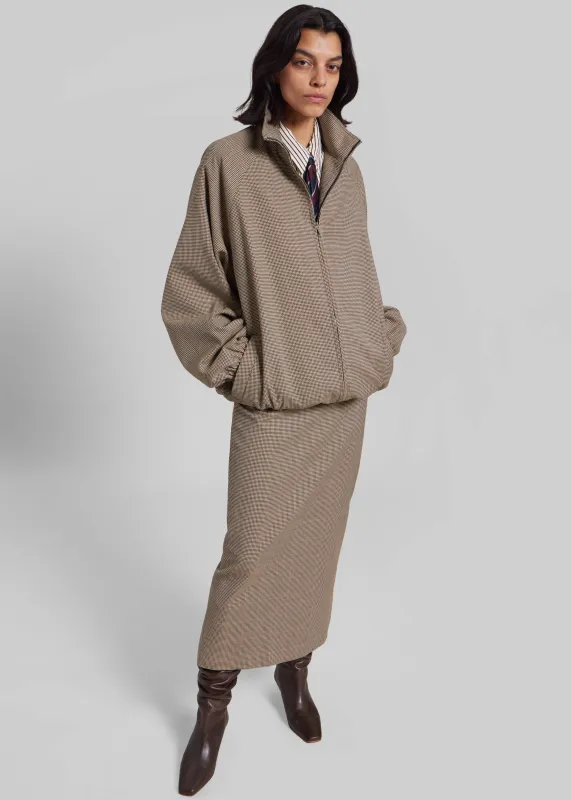 Baxter Houndstooth Track Jacket - Beige sold by Frankie Shop