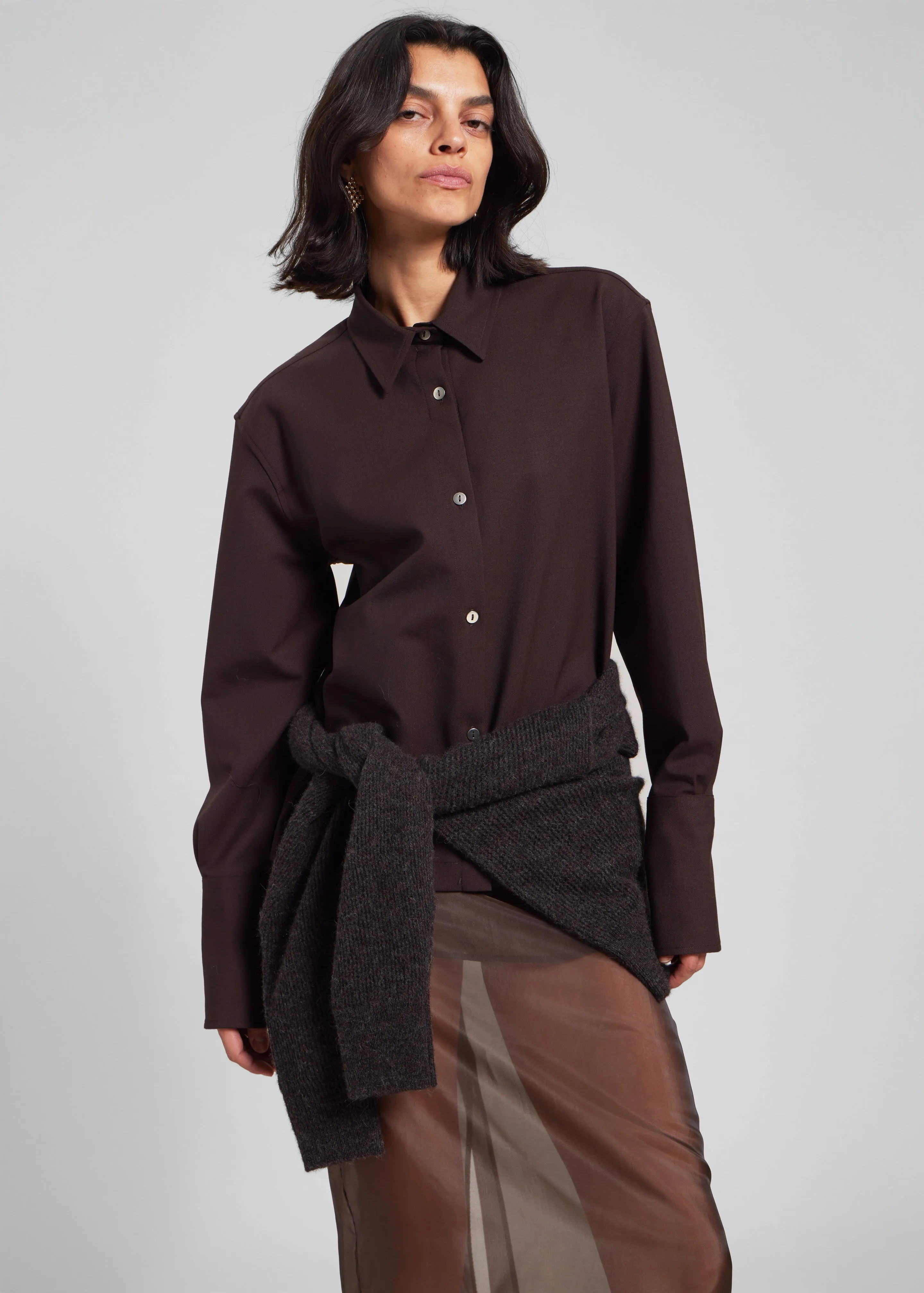 TheLatest Codie Shirt - Brown sold by Frankie Shop product image thumbnail 3