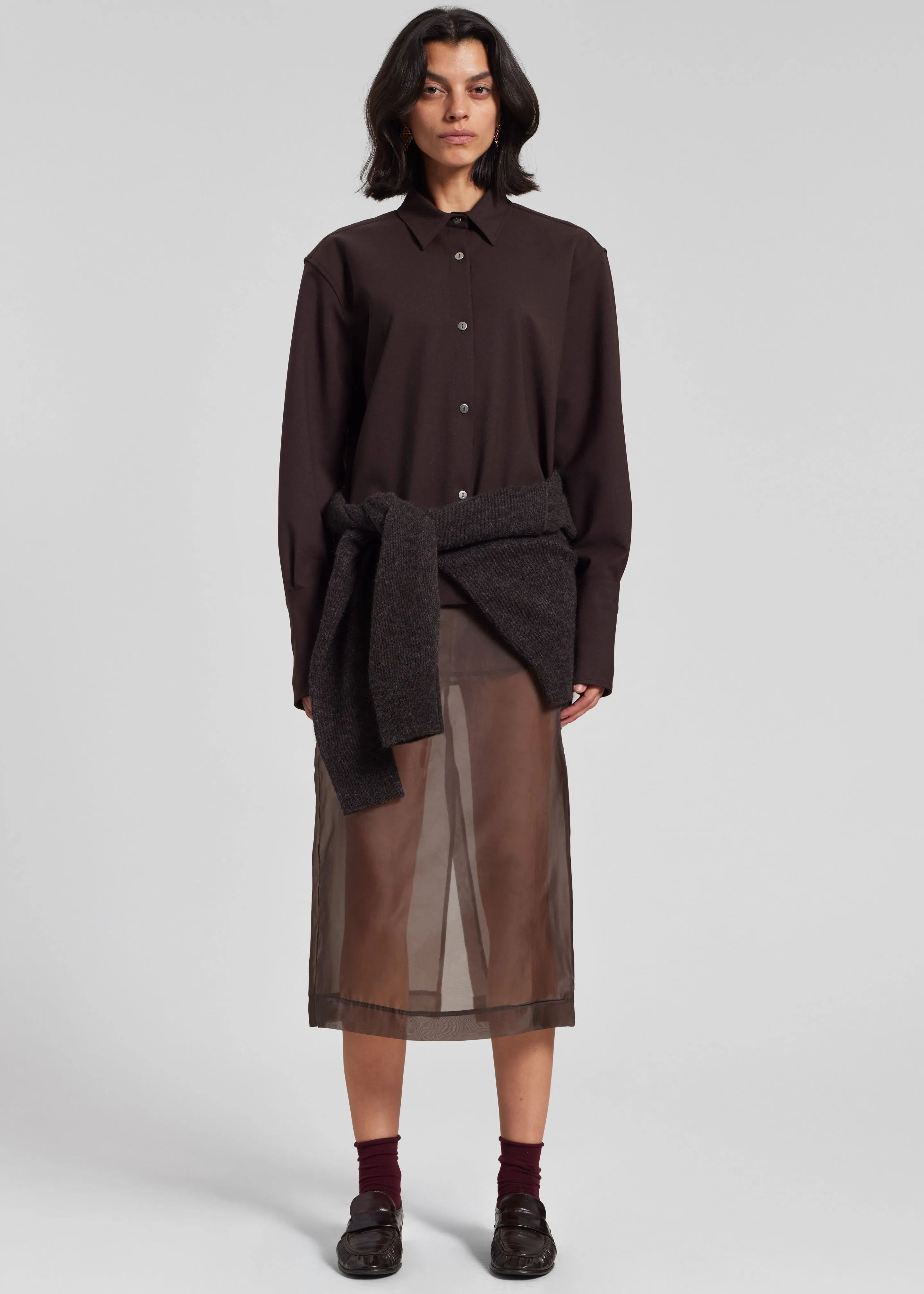 TheLatest Codie Shirt - Brown sold by Frankie Shop product image thumbnail 4