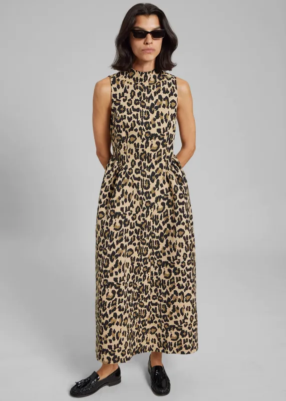 Rotate Jacquard Midi Dress - Dijon Comb made by Frankie Shop