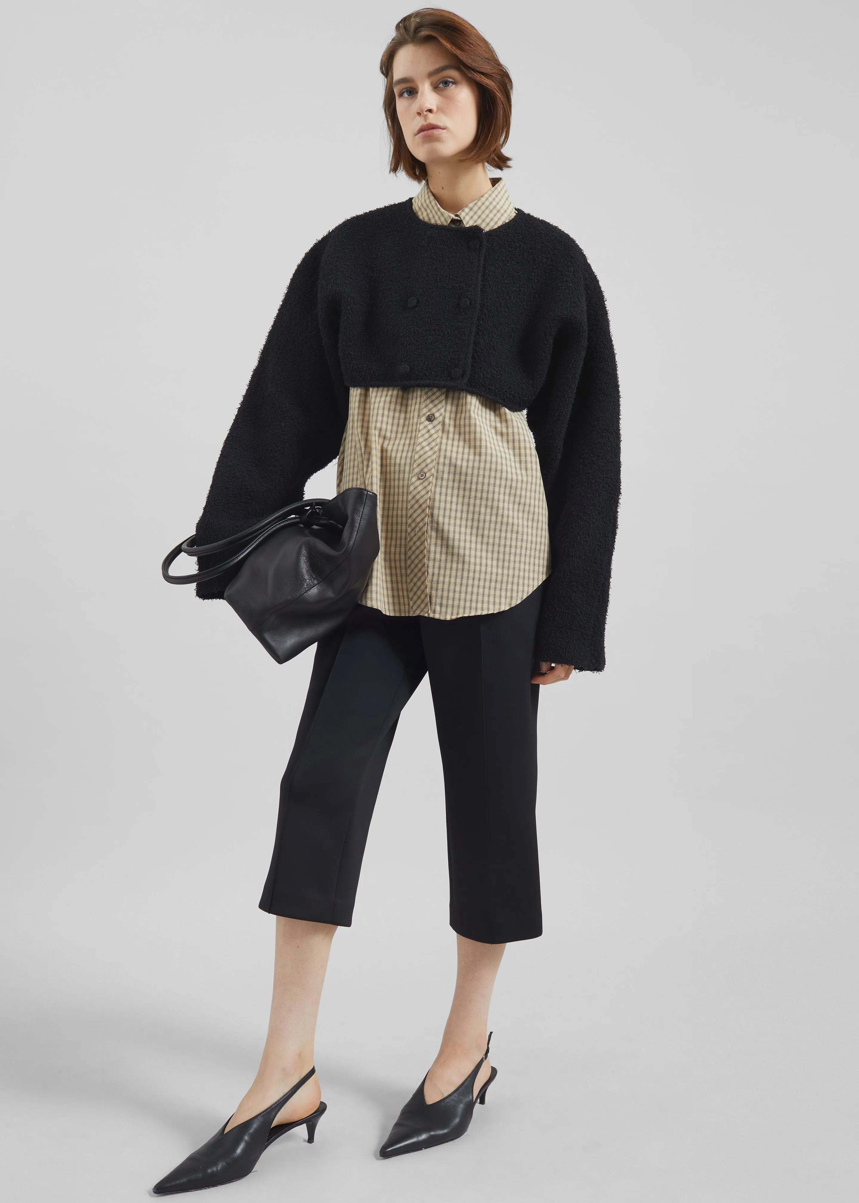 Lyall Fuzzy Cropped Jacket - Black sold by Frankie Shop product image thumbnail 4