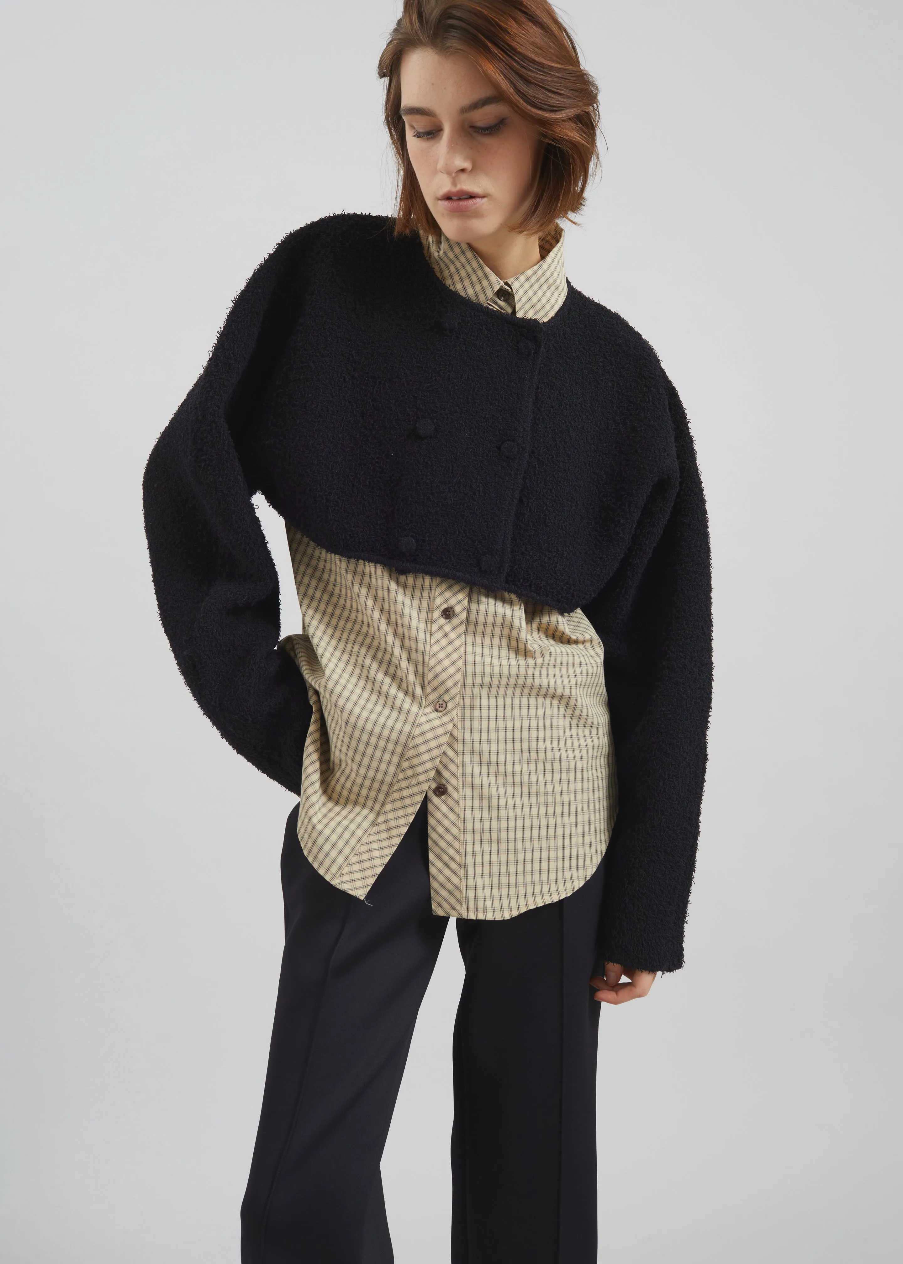 Lyall Fuzzy Cropped Jacket - Black sold by Frankie Shop product image thumbnail 2