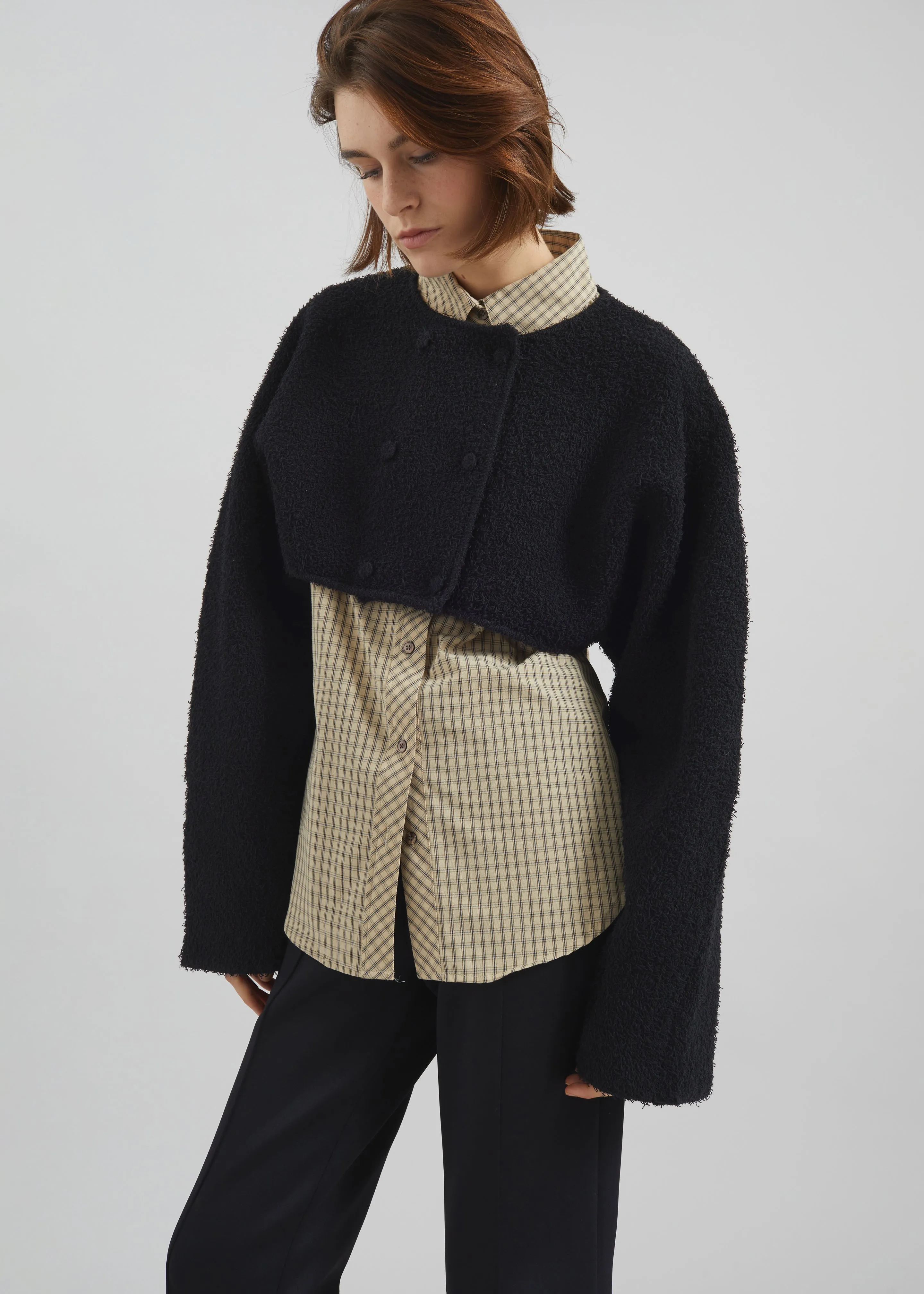 Lyall Fuzzy Cropped Jacket - Black sold by Frankie Shop product image thumbnail 5