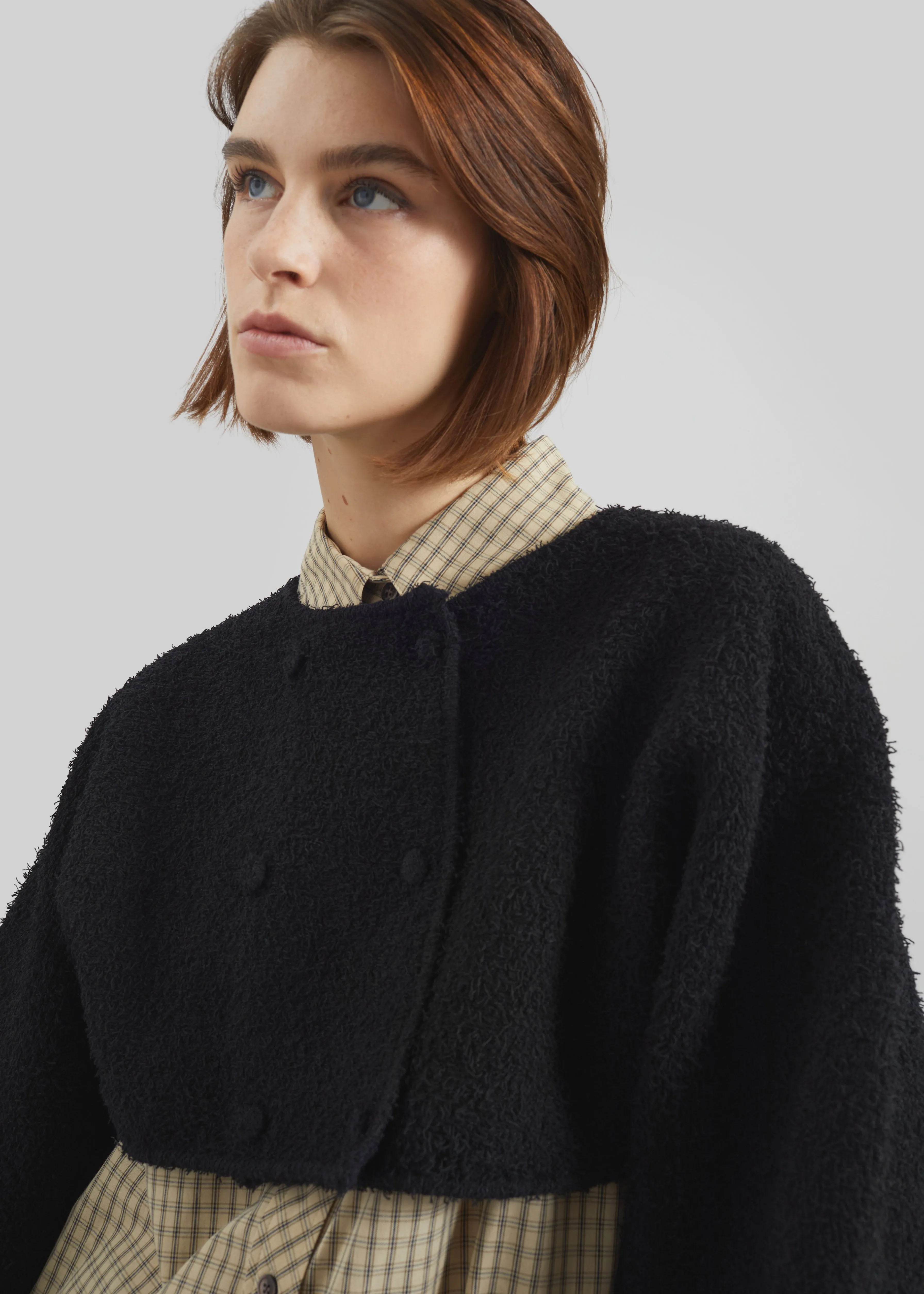 Lyall Fuzzy Cropped Jacket - Black sold by Frankie Shop product image thumbnail 3
