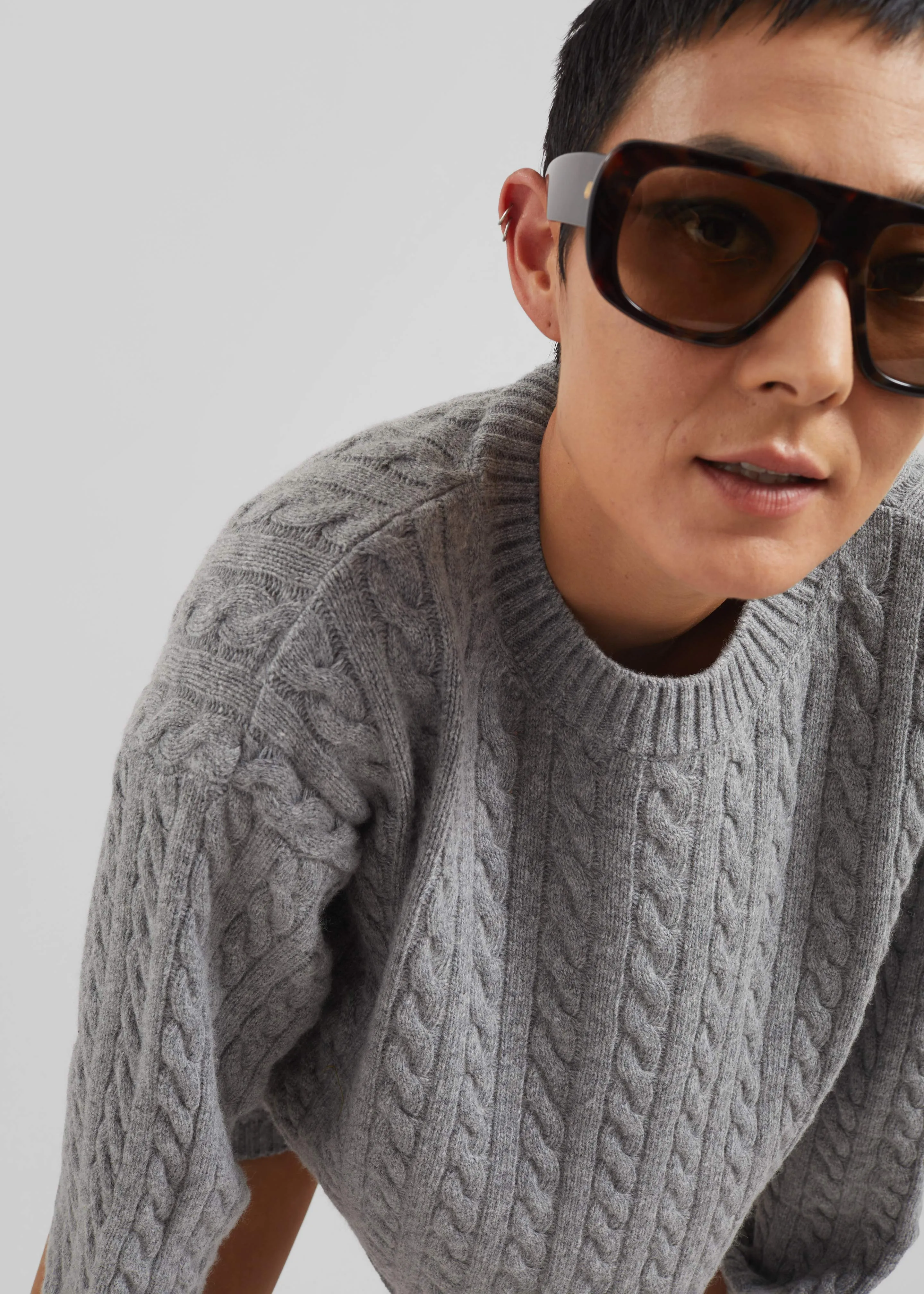 Brisbane Cropped Boxy Sweater - Grey sold by Frankie Shop product image thumbnail 4