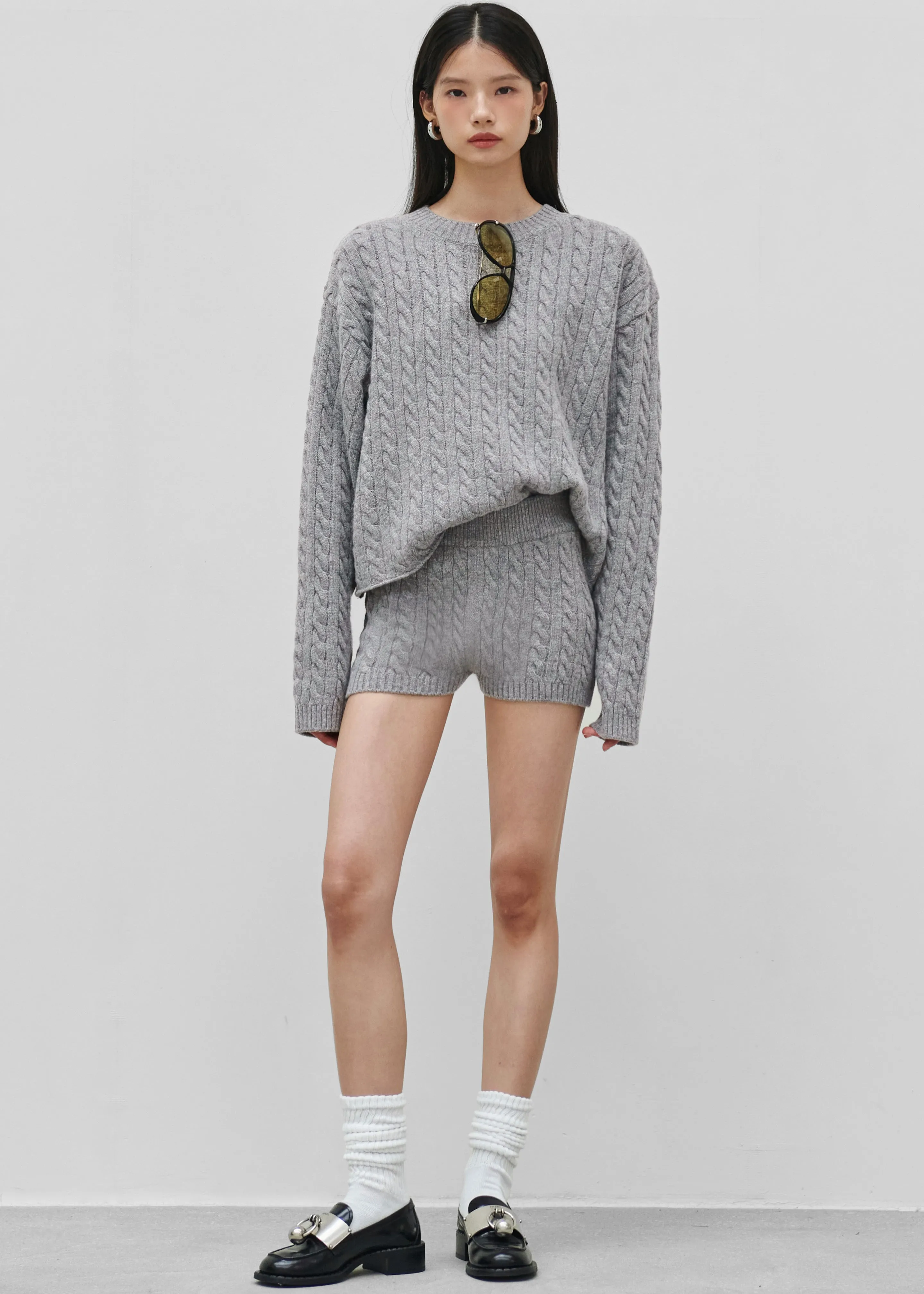Brisbane Cropped Boxy Sweater - Grey sold by Frankie Shop product image thumbnail 5