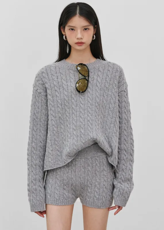 Brisbane Cropped Boxy Sweater - Grey sold by Frankie Shop