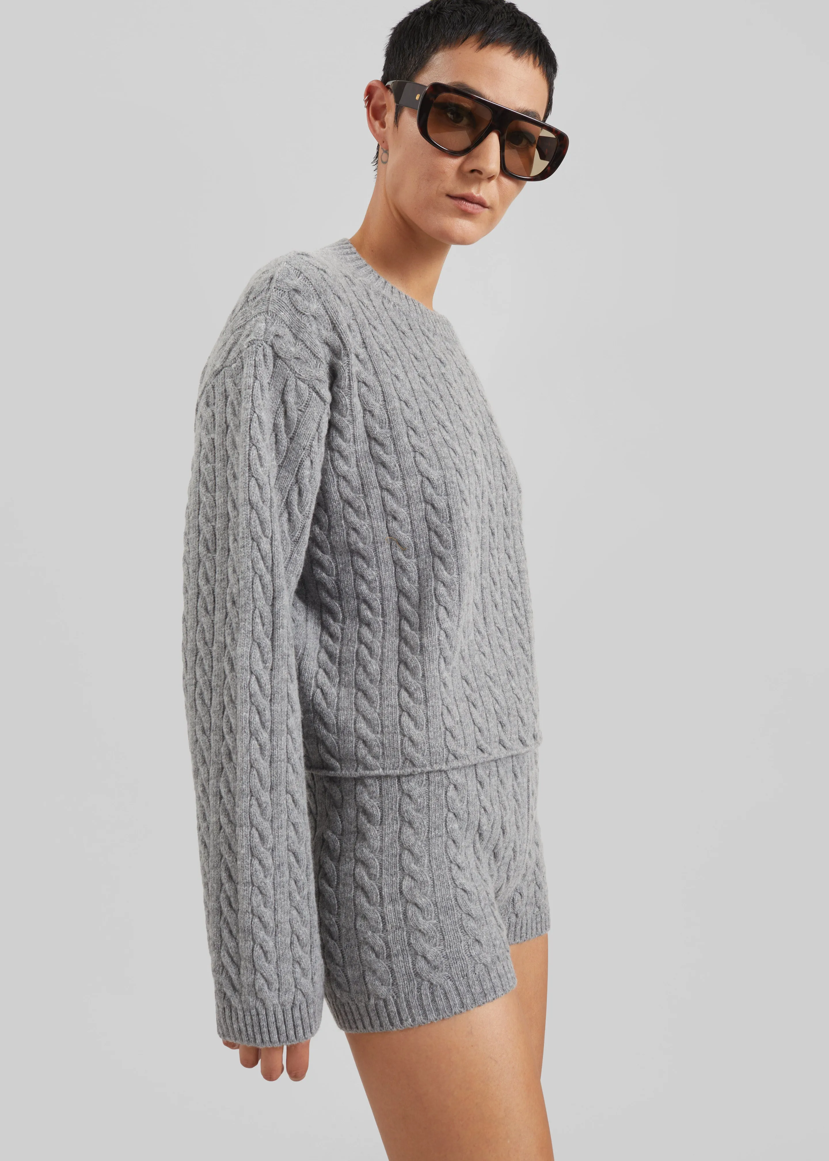 Brisbane Cropped Boxy Sweater - Grey sold by Frankie Shop product image thumbnail 3